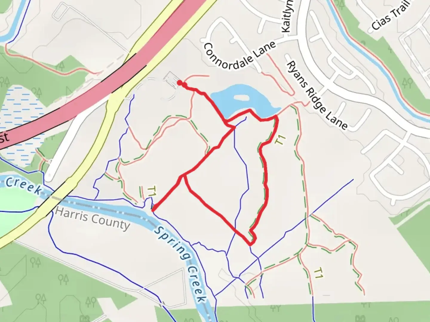 An image depicting the trail Spring Creek Short Loop Trail and its surrounding area.