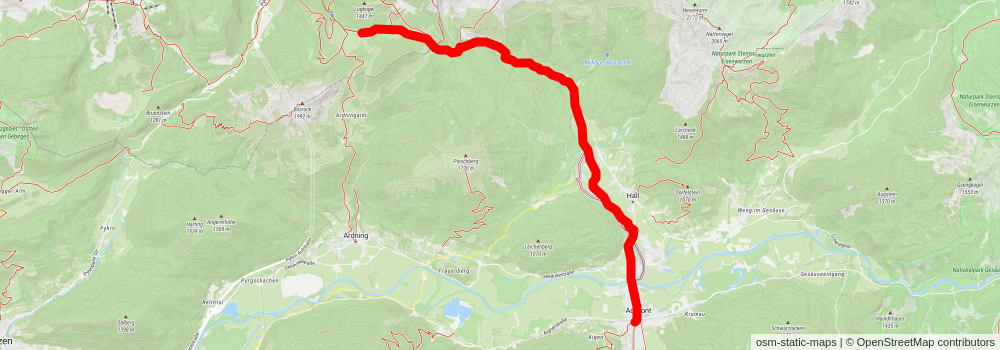 Northern Alpine Trail stage 14 Map