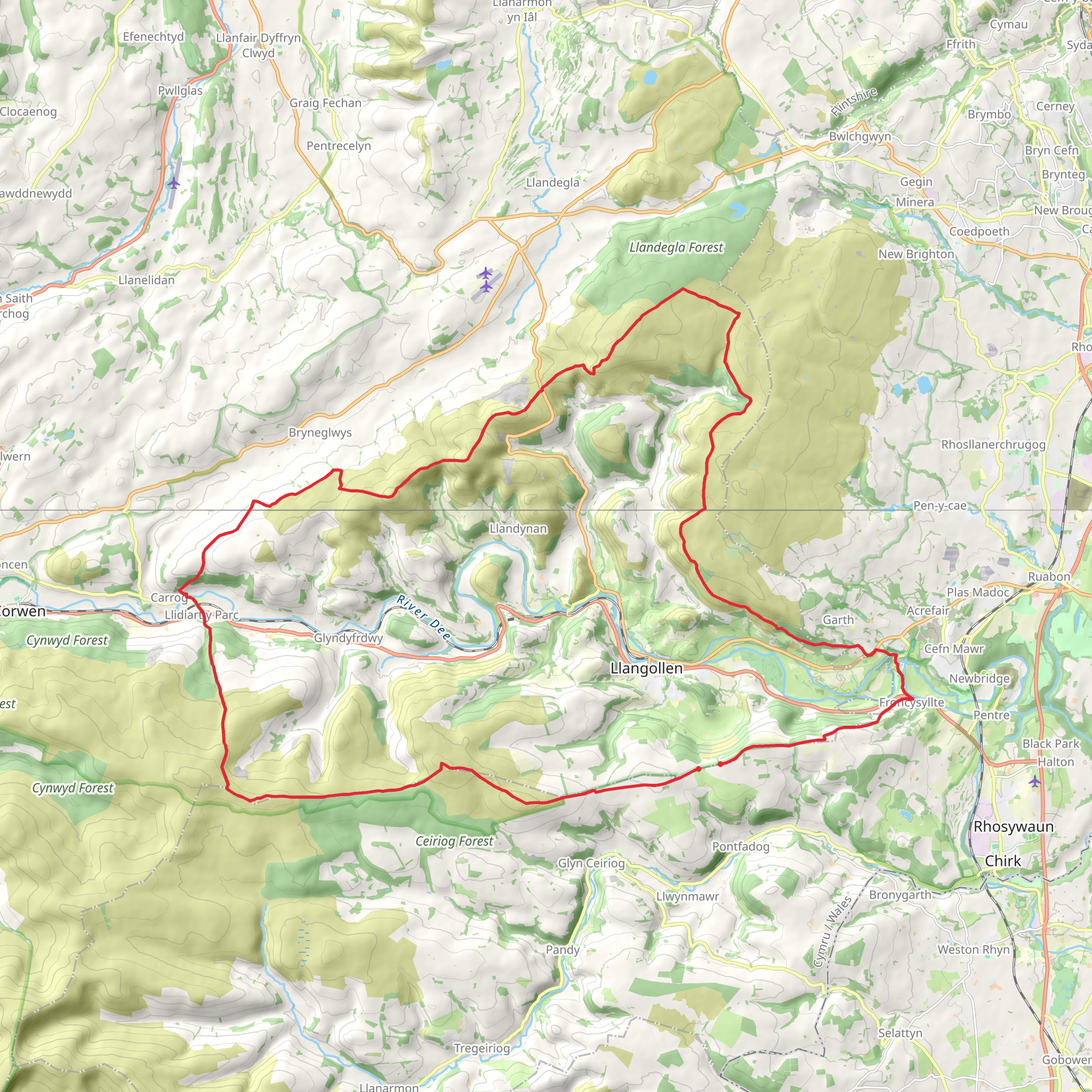 Llangollen Circular Trail mobile static map