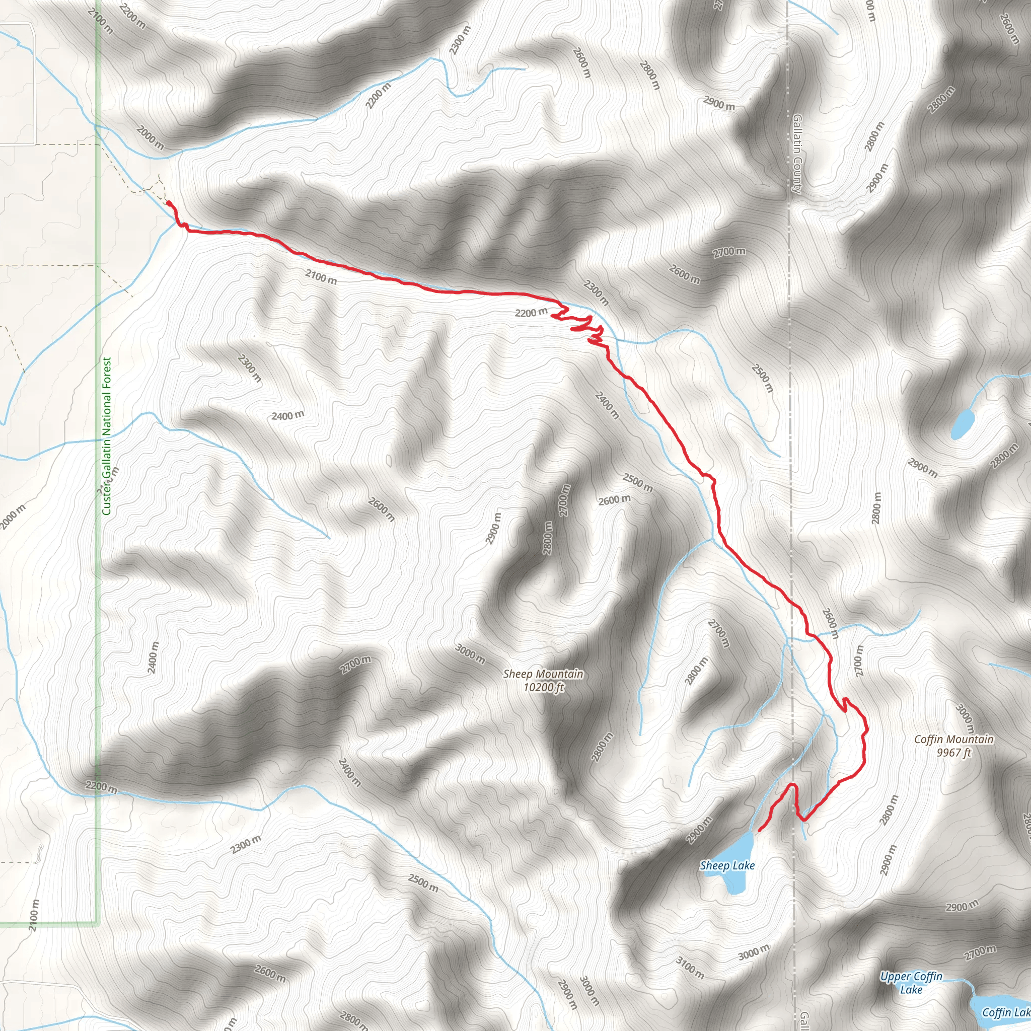 Sheep Lake Trail mobile static map