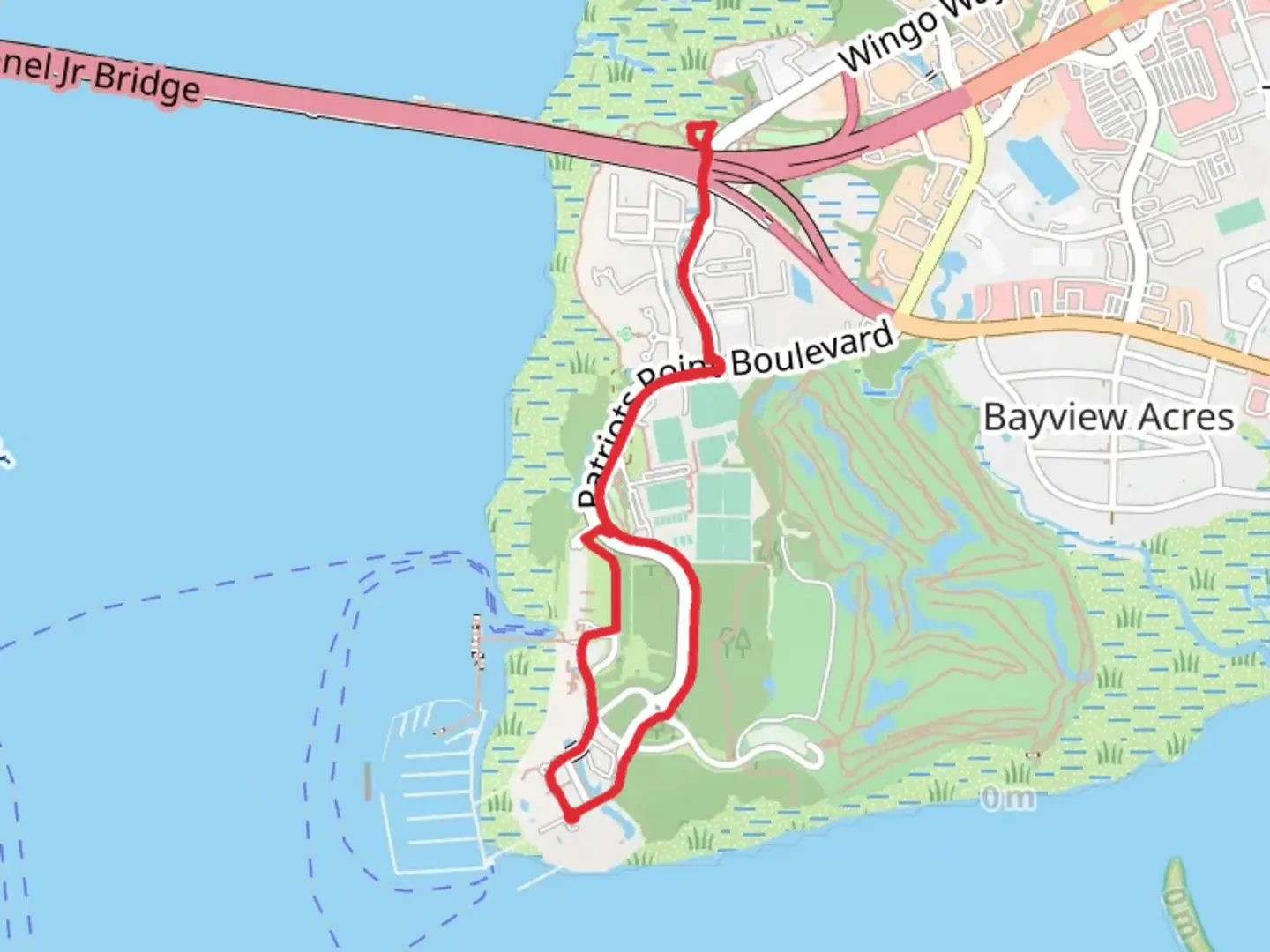 An image depicting the trail Mount Pleasant Waterfront Park Loop and its surrounding area.