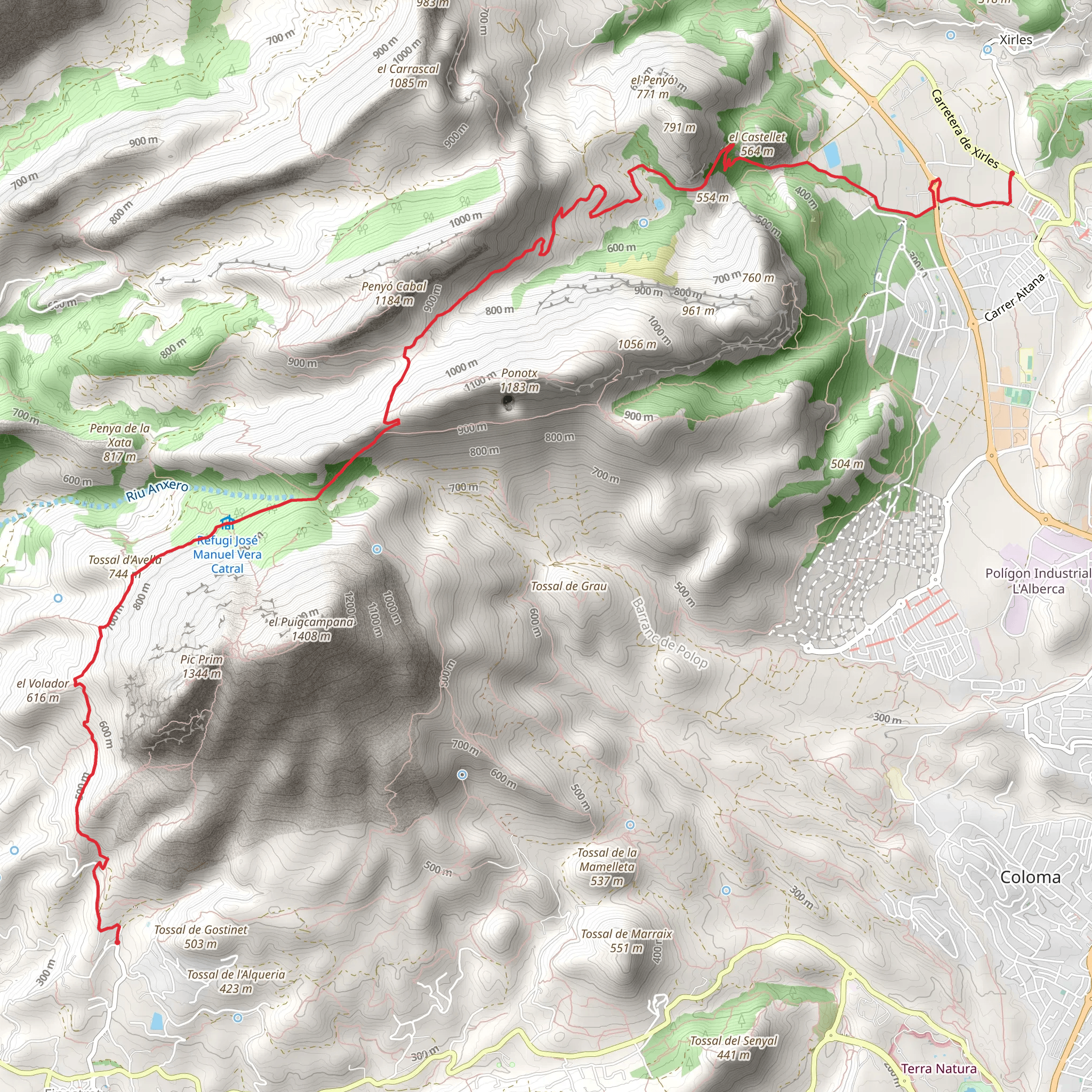 Finestrat - Polop PR CV 013 mobile static map