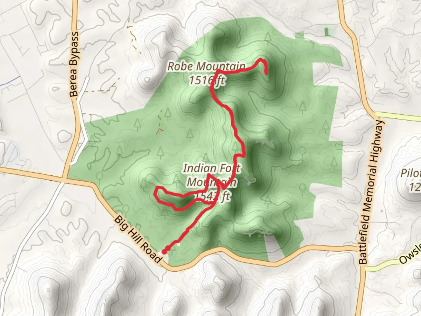 An image depicting the trail Indian Fort Mountain via Main Dome and Sacred Shadow Trail and its surrounding area.