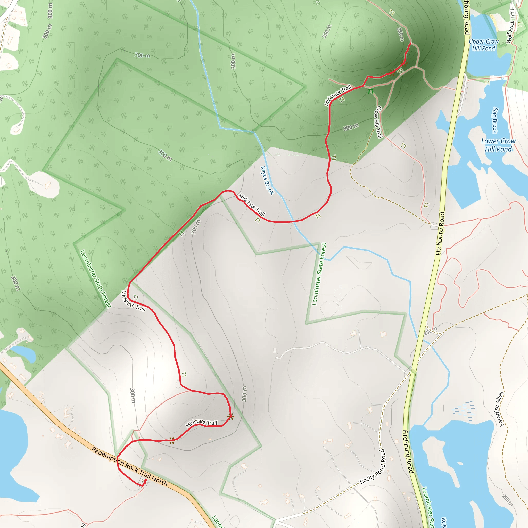 Midstate Trail via Redemption Rock Trail North mobile static map