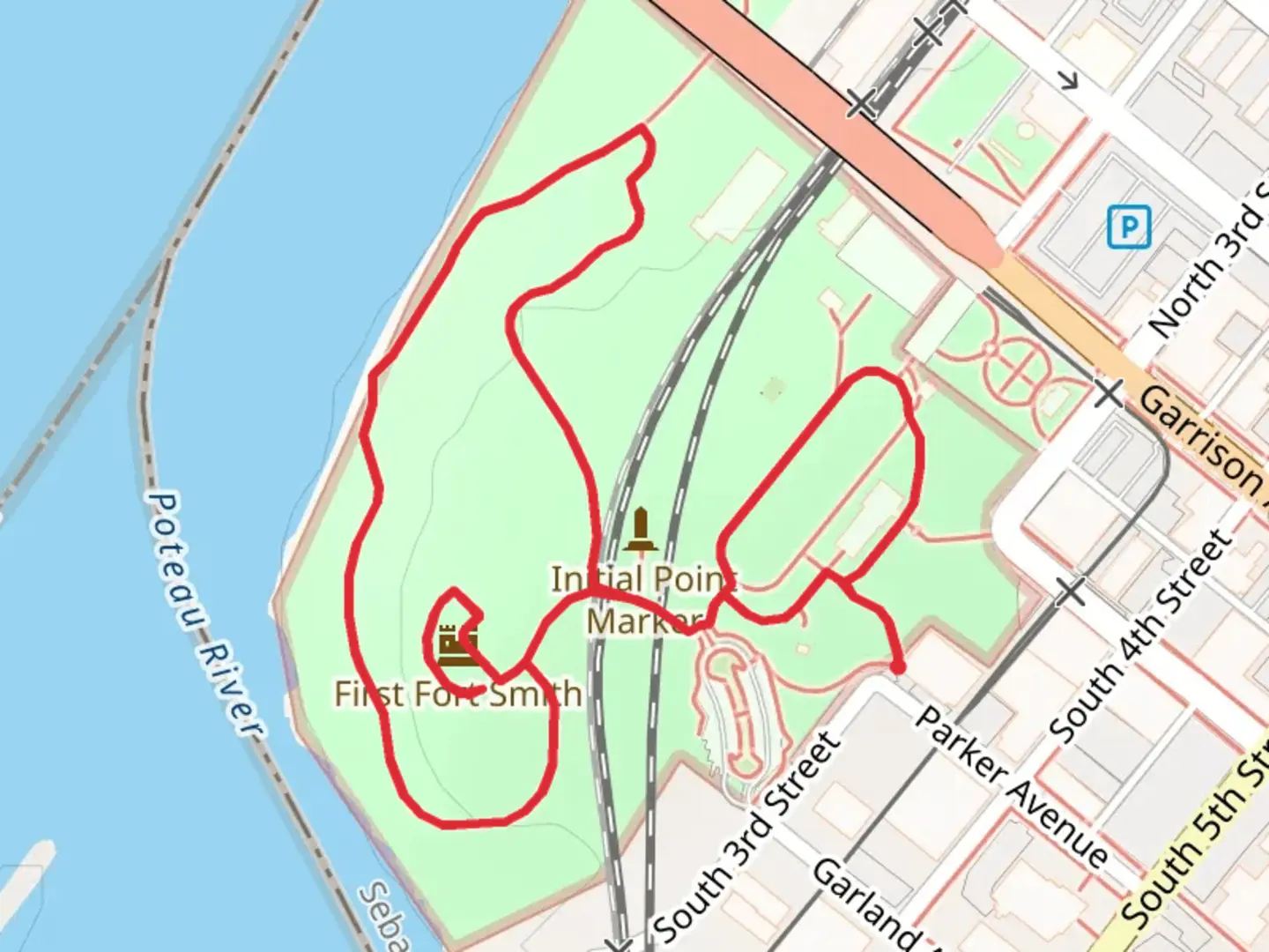 An image depicting the trail Officers' Garden Loop and its surrounding area.