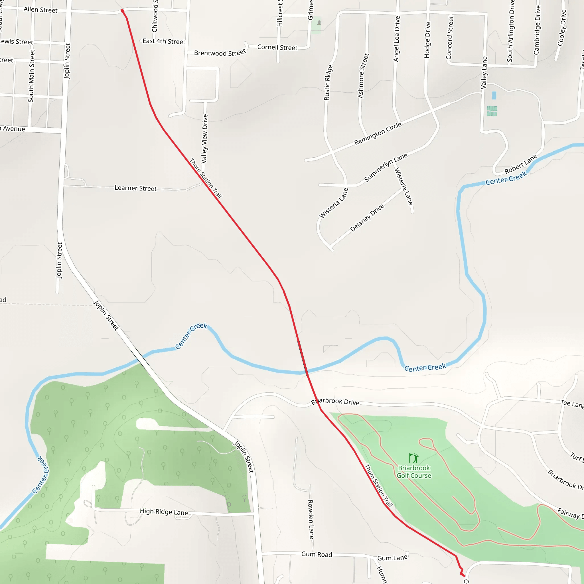 Thom Station Trail mobile static map