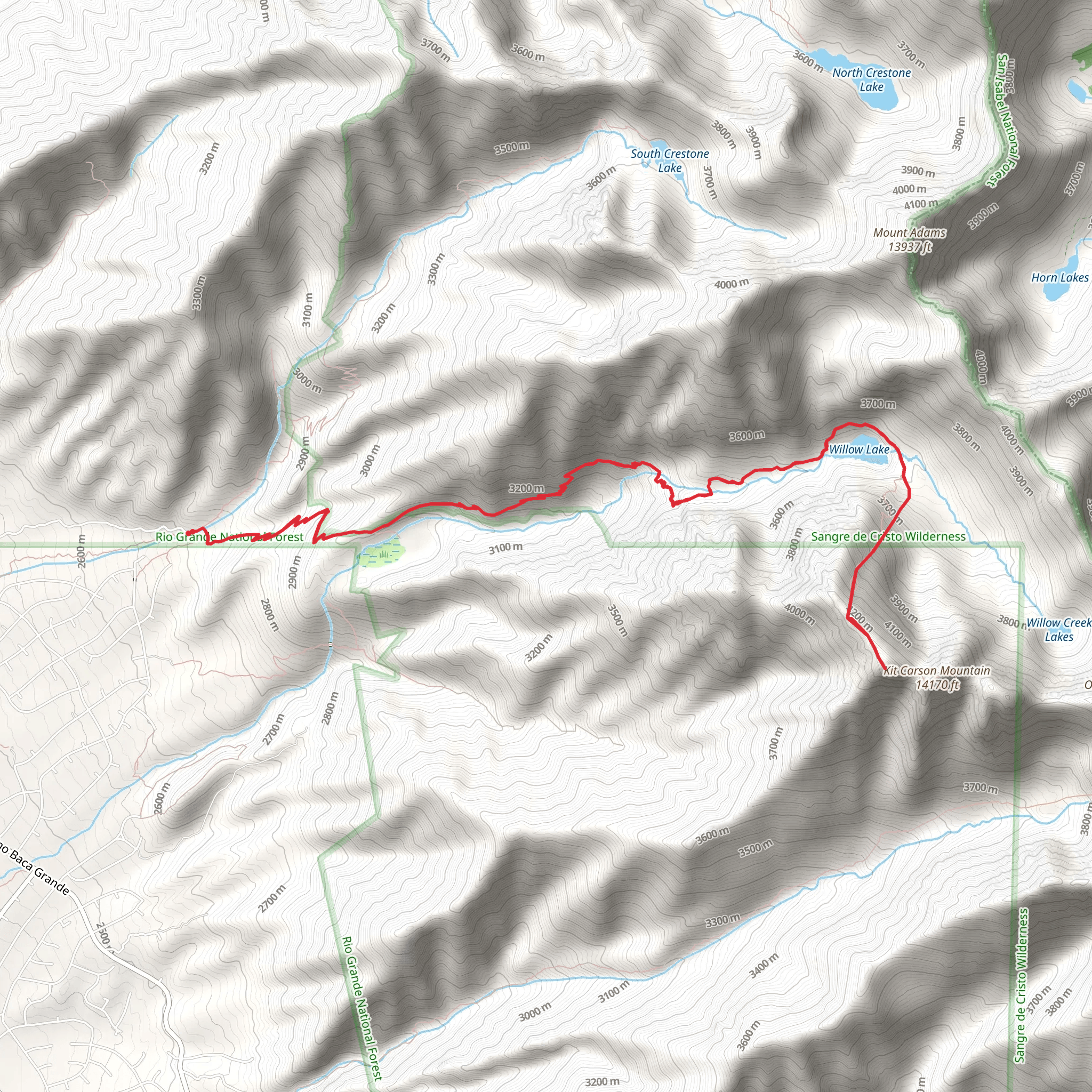 Challenger Point Peak Trail mobile static map