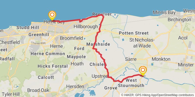 King Ethelbert's Loop from Faversham stage 2 Map