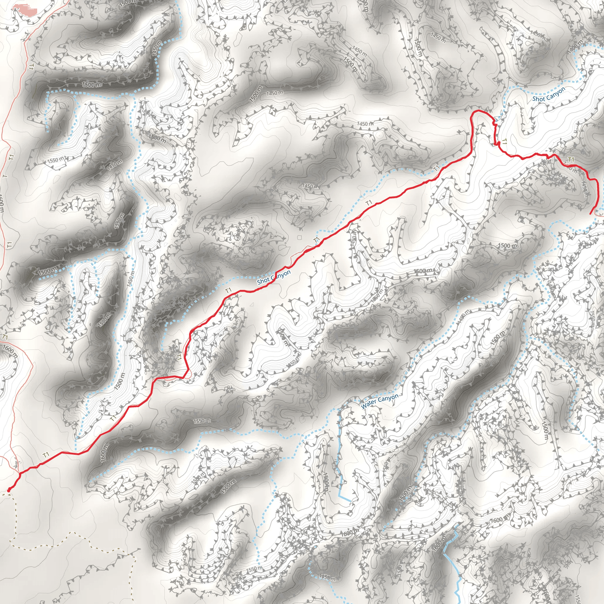 Chimney Rock to Water Canyon Trail mobile static map
