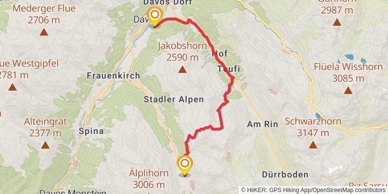Walserweg stage 13 Map