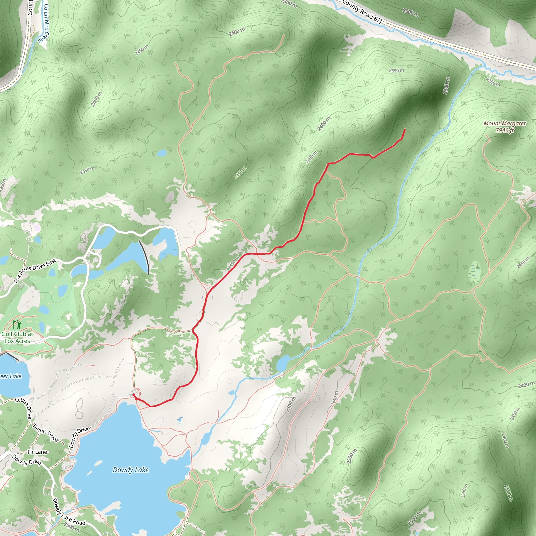 Columbine Ridge Trail mobile static map