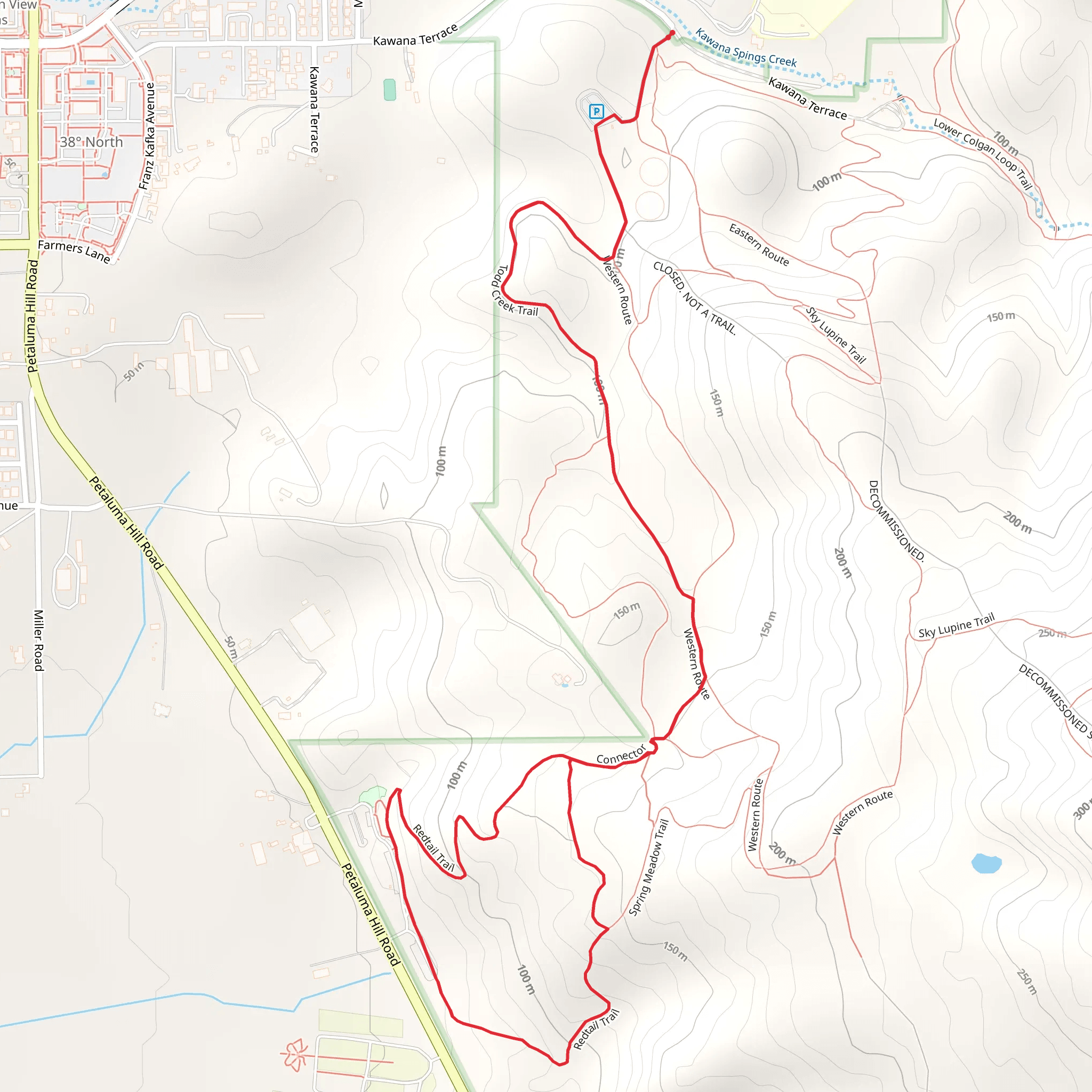 Todd Creek trail and Redtail Trail Loop mobile static map