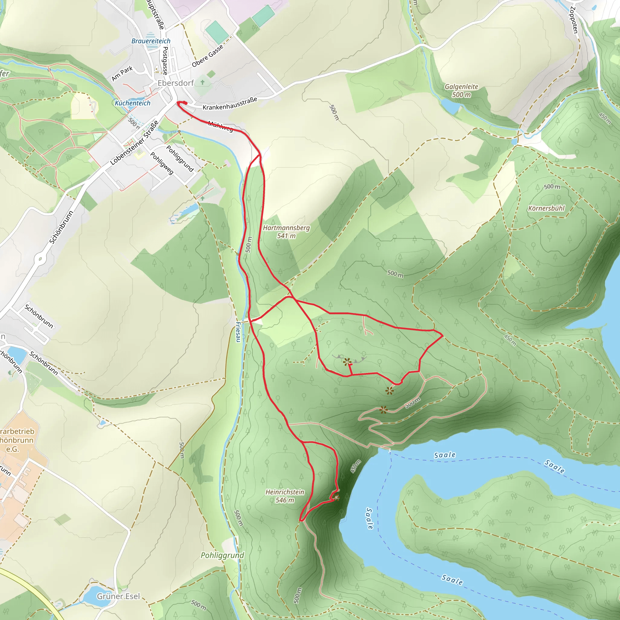 Frankenwaldblick via Mühlweg mobile static map
