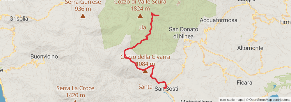 Sentiero Italia - Calabria Section stage 37 Map
