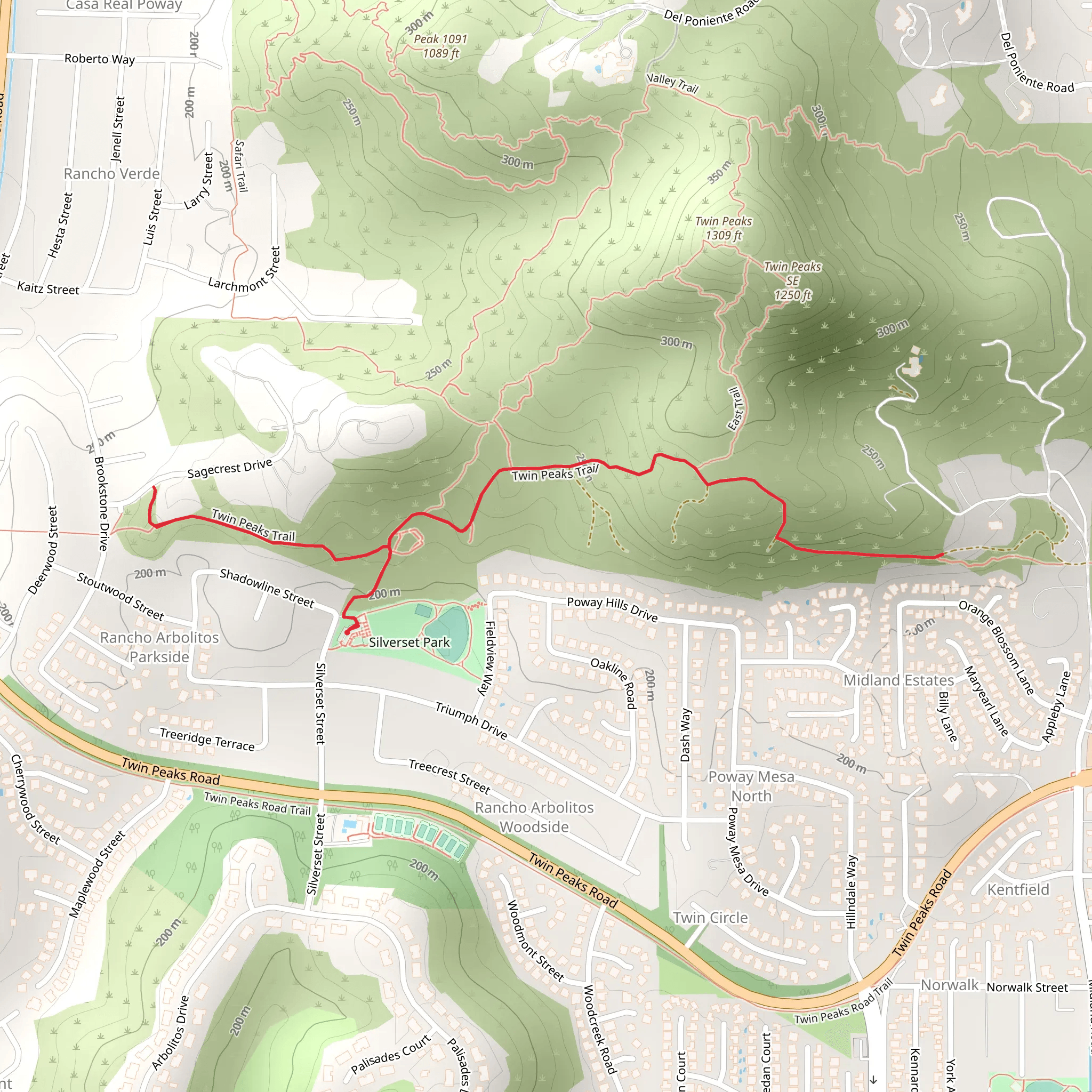 Silverset Park Walk - North mobile static map