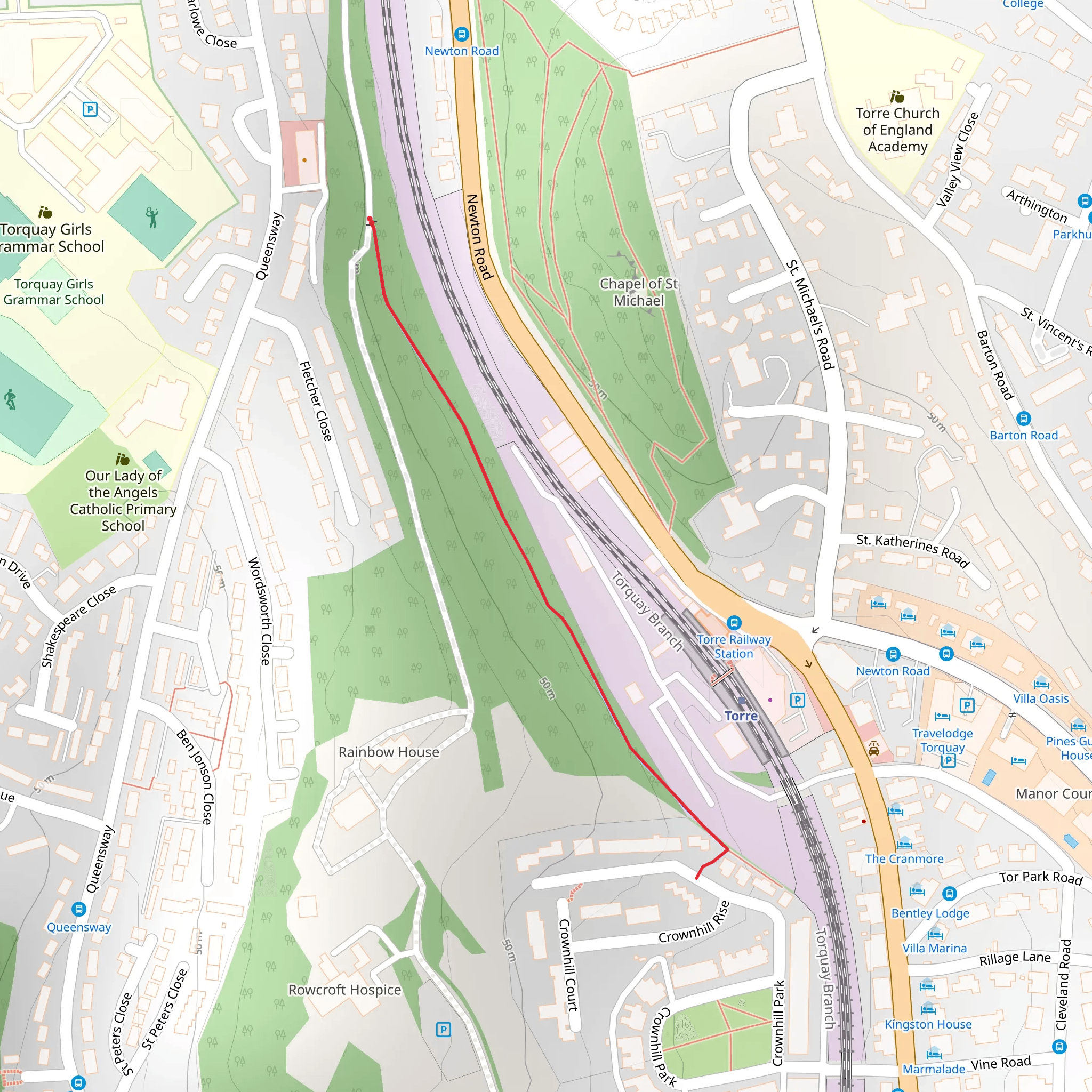 Walk beside Torre Line mobile static map