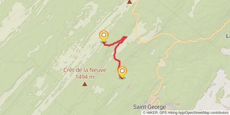 Jura Crest Trail spur 3 Map