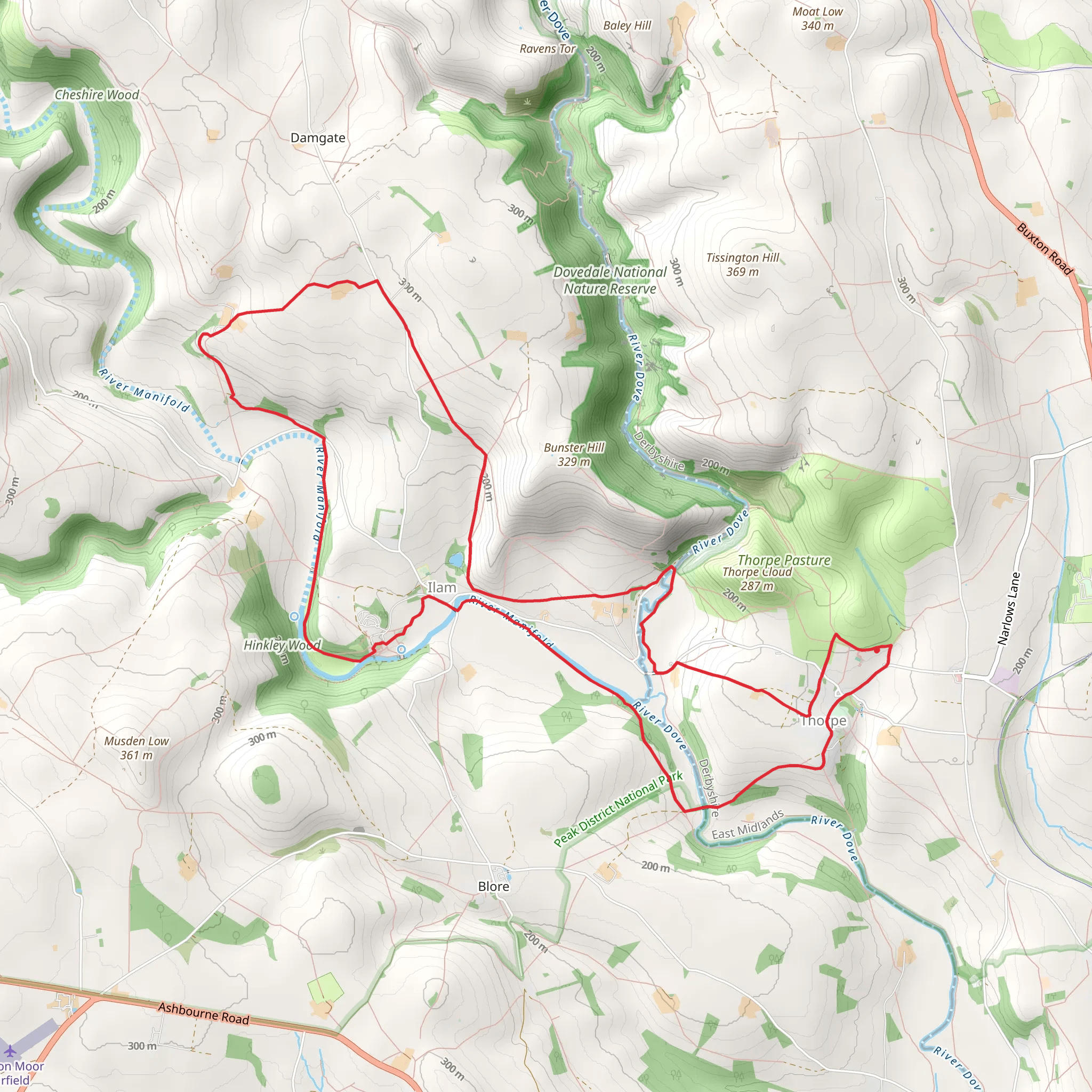 River Dove via Manifold Trail and Limestone Way mobile static map