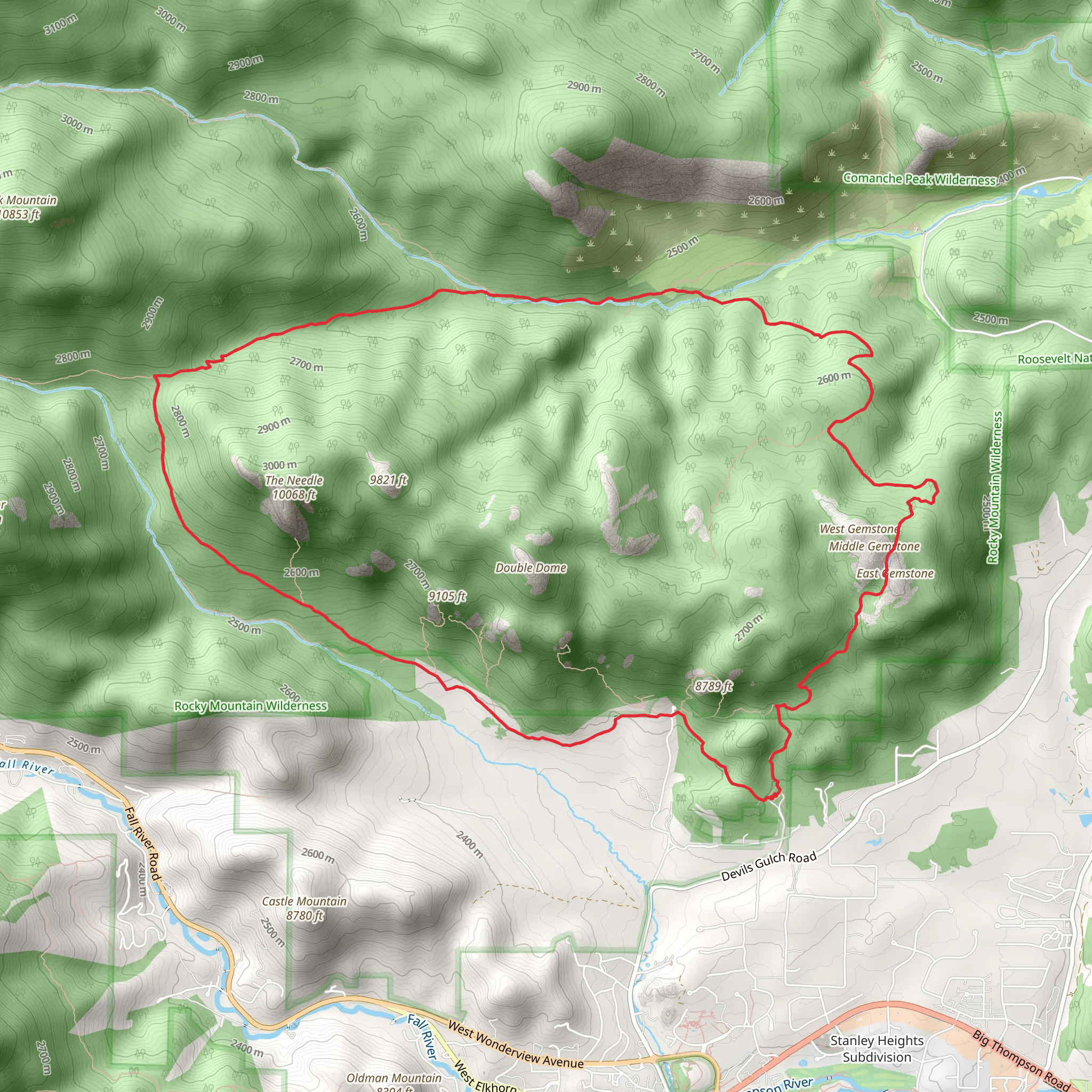 Lumpy Ridge Trail mobile static map