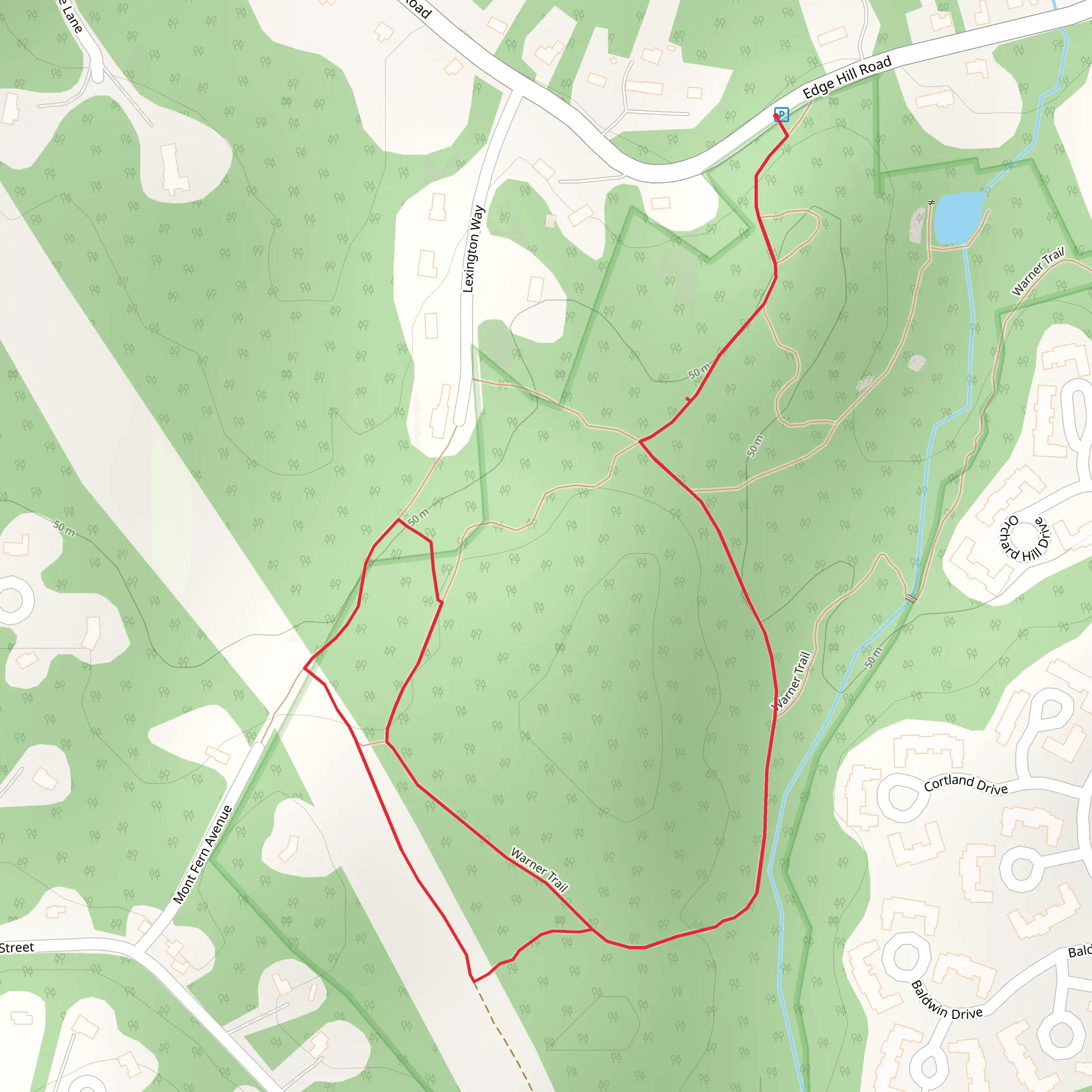 Warner Trail mobile static map