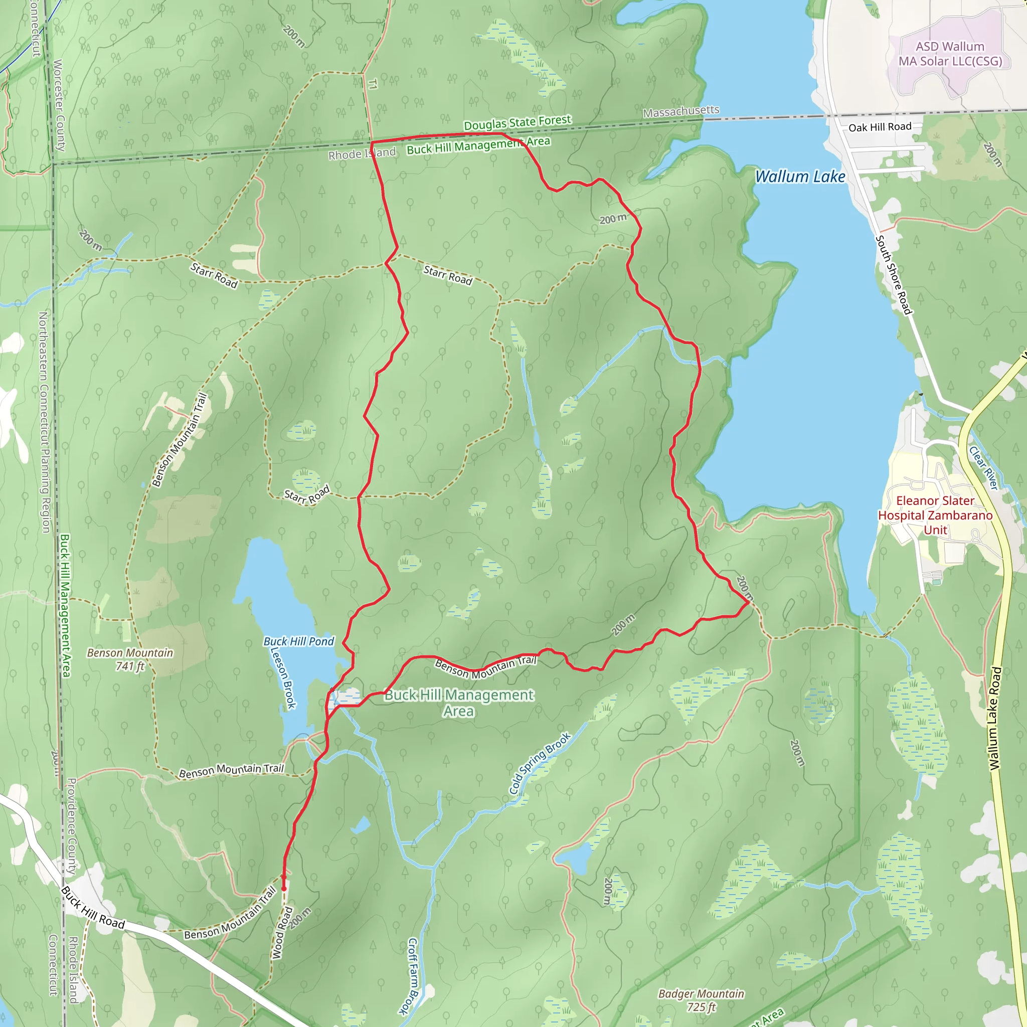 Benson Mountain, North South - Mid State and Buck Hill Yellow Dot Loop Trail mobile static map
