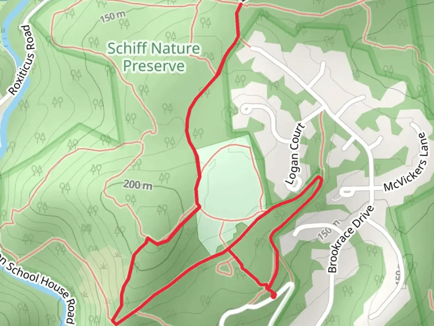 An image depicting the trail Blue and White Loop and its surrounding area.