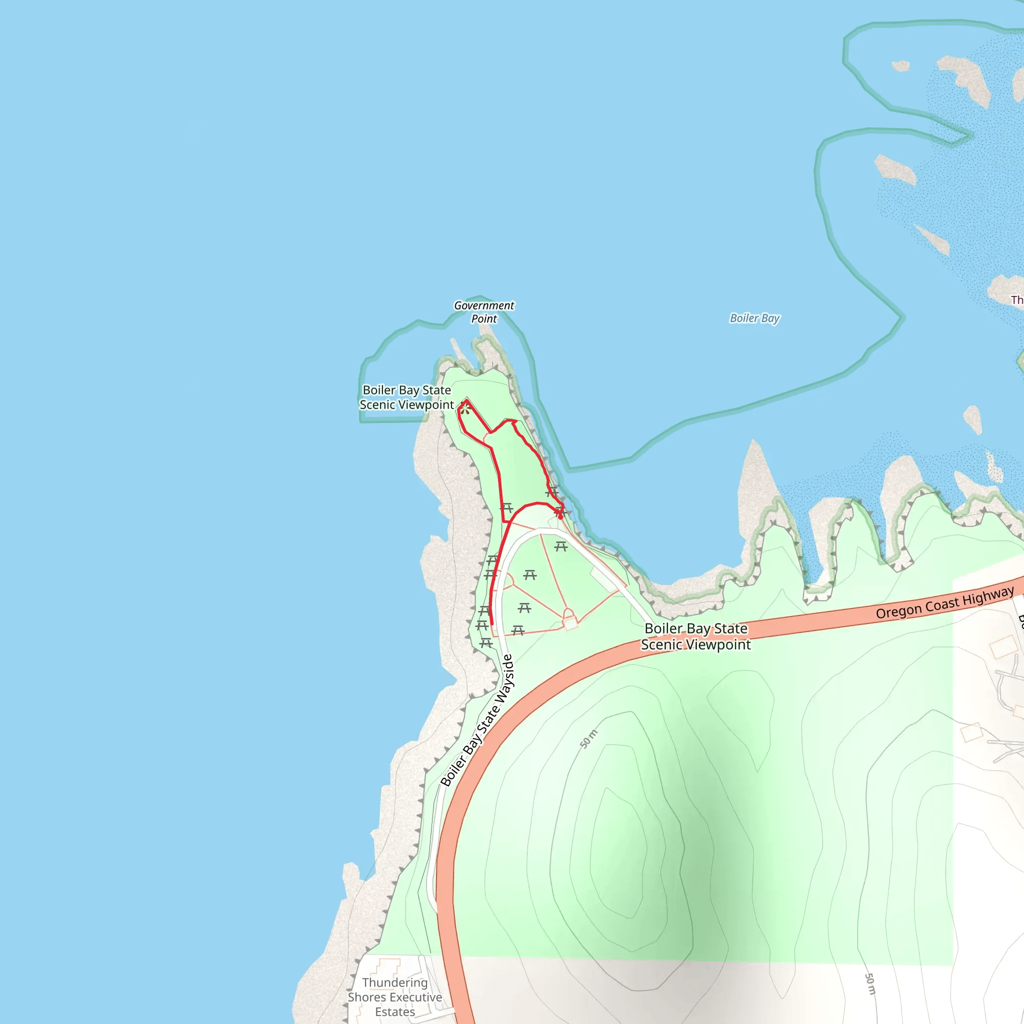 Boiler Bay State Scenic Viewpoint Loop mobile static map