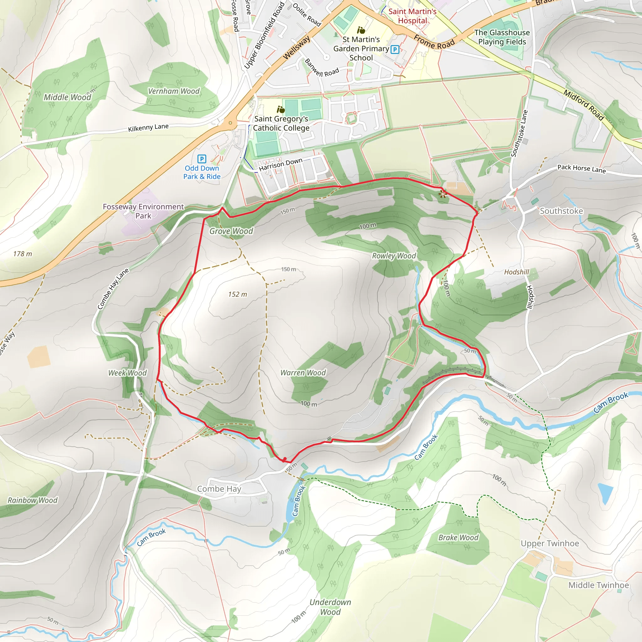 Engine Wood and grove Wood Loop via Limestone Link mobile static map