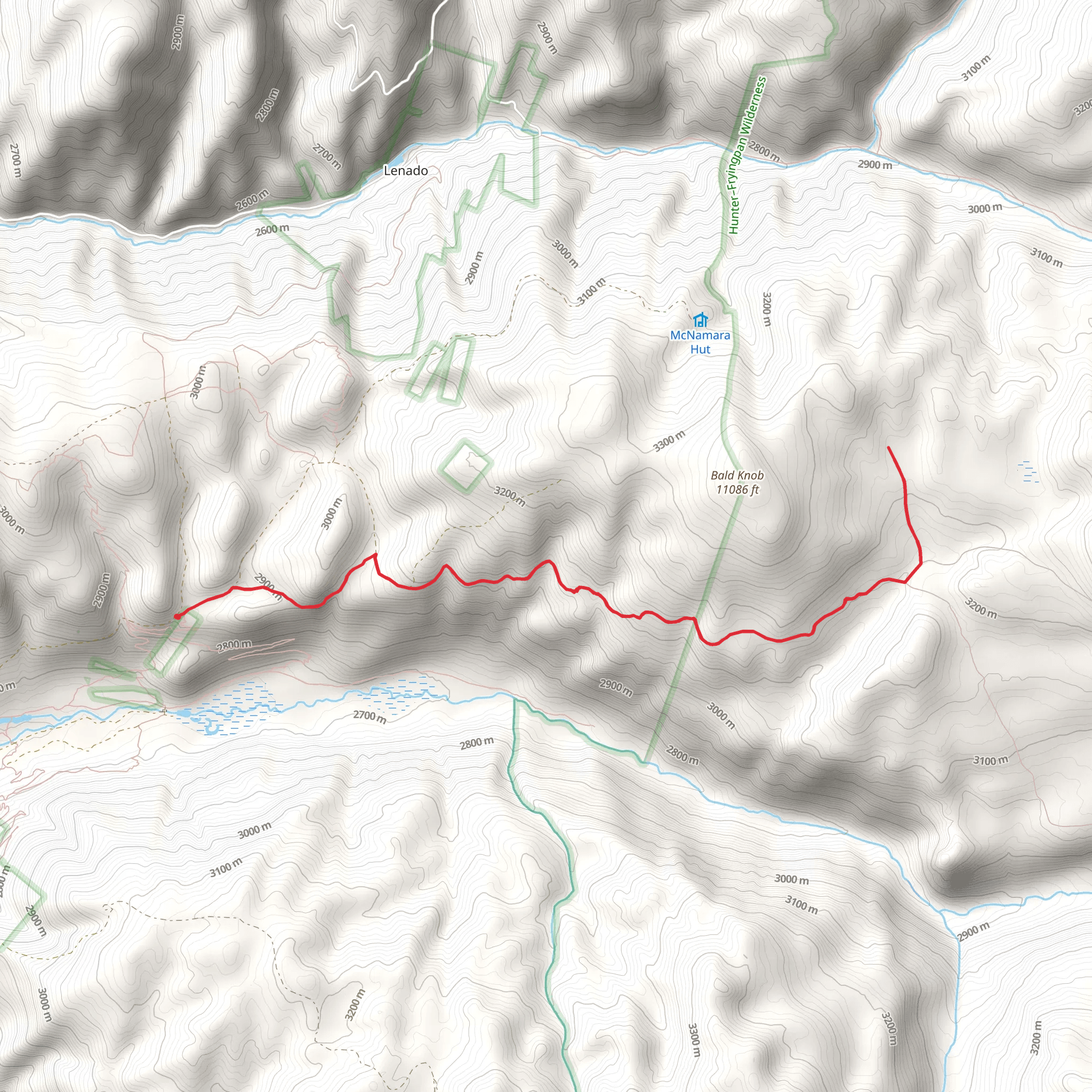 Slab Park Trail via Hunter Creek Trail mobile static map