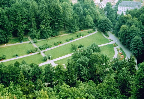 Kuranlagen and River Rambach via Teufelsgraben