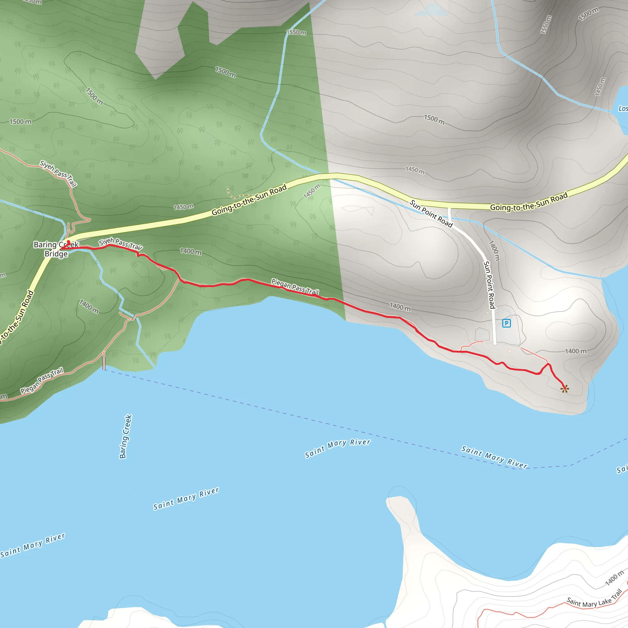 Piegan Pass mobile static map