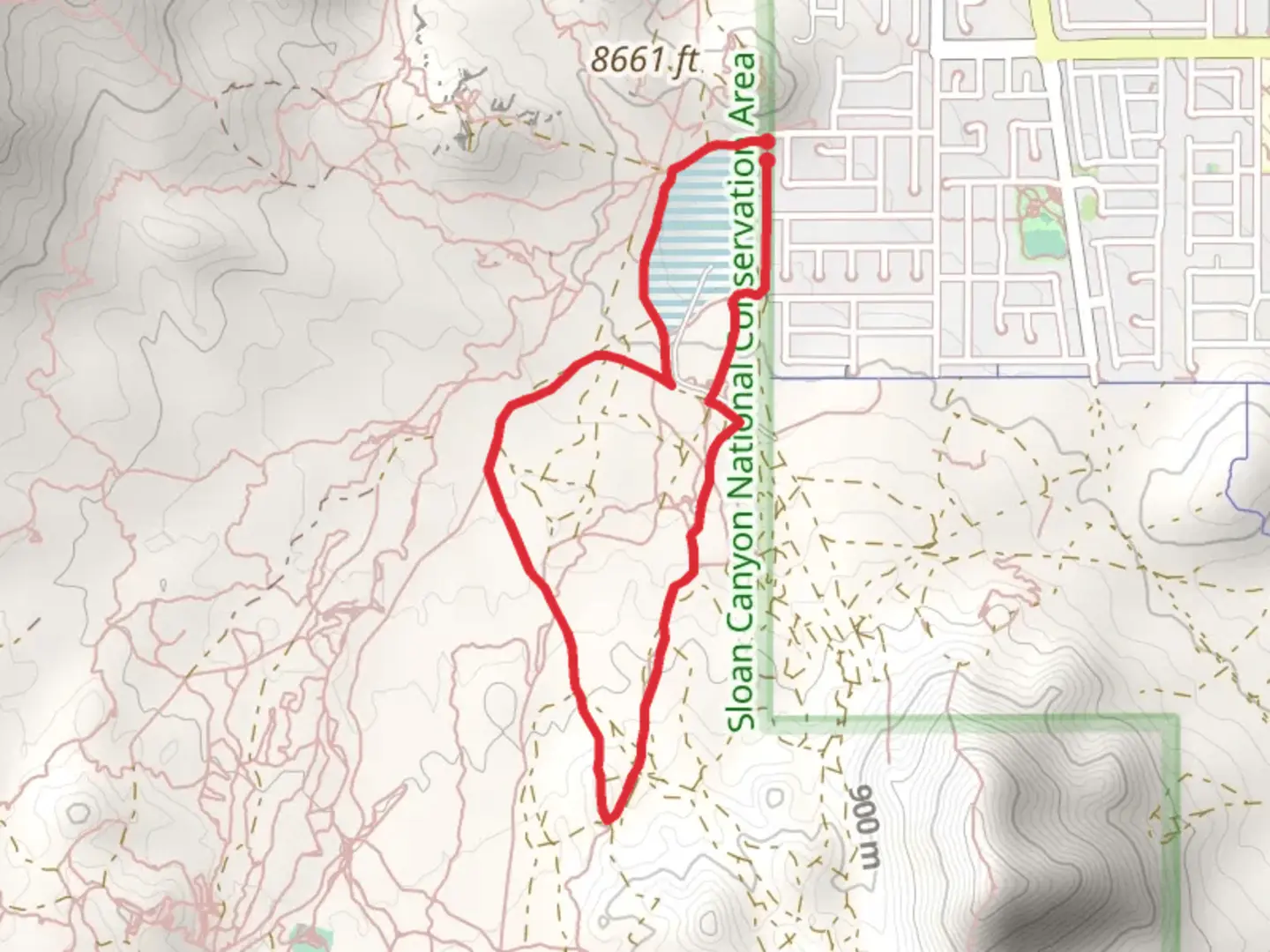 An image depicting the trail Nitro Beach Loop and its surrounding area.