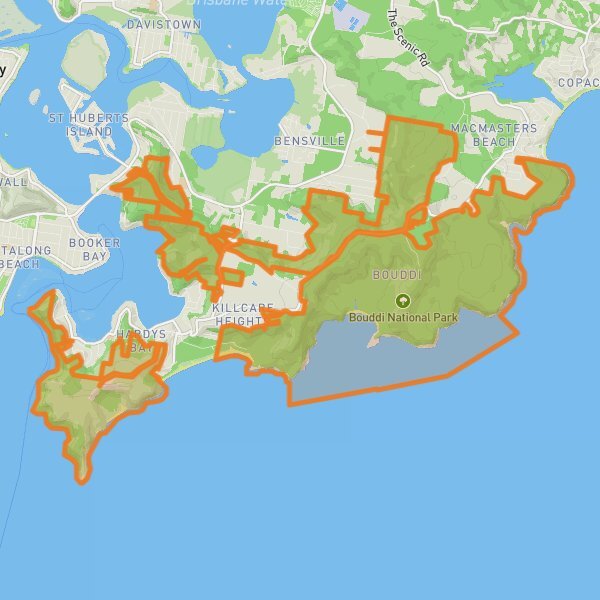 Bouddi National Park mobile static map