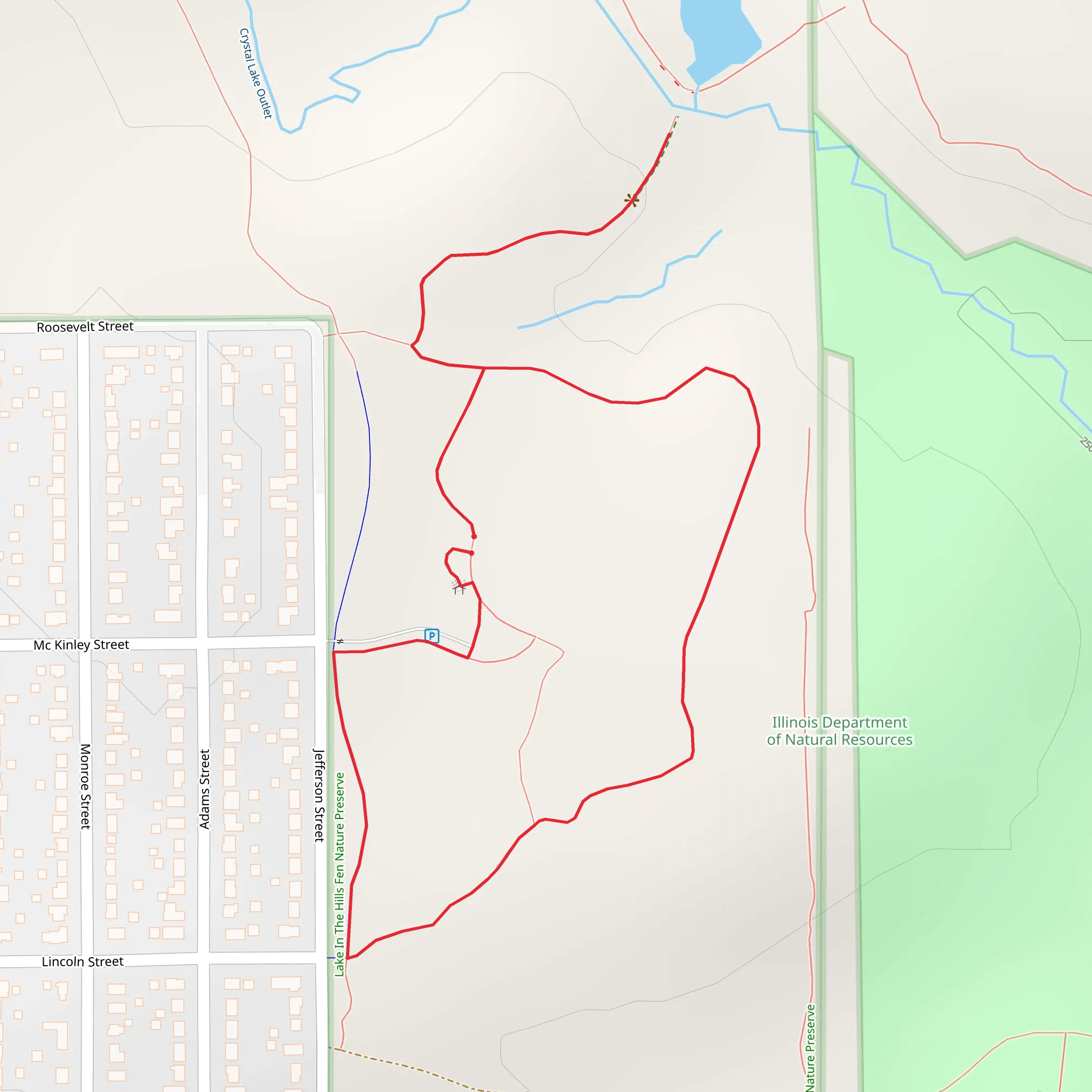 Crystal Lake Outlet via Jefferson Street Loop mobile static map