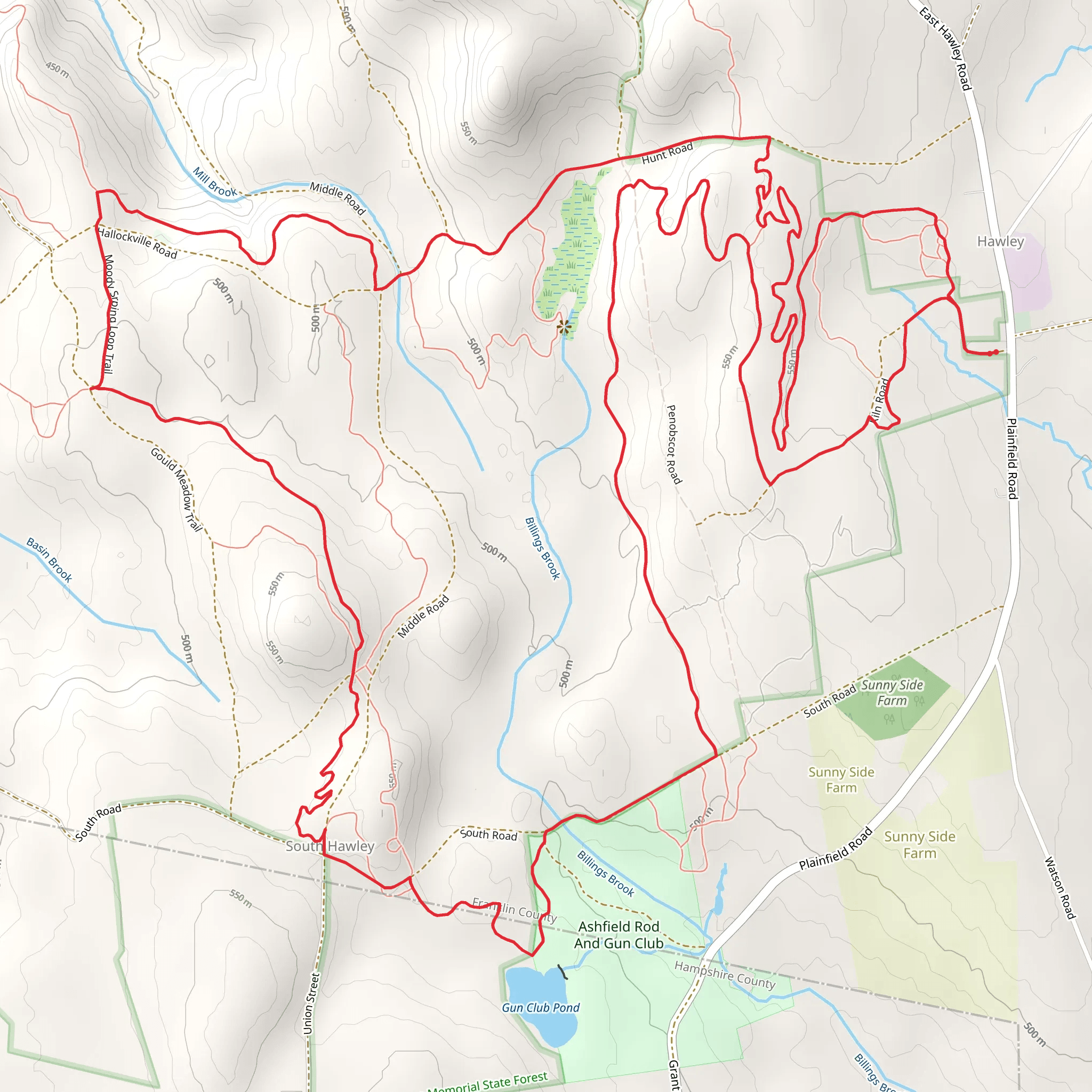 Swift River Loop - Hawley mobile static map
