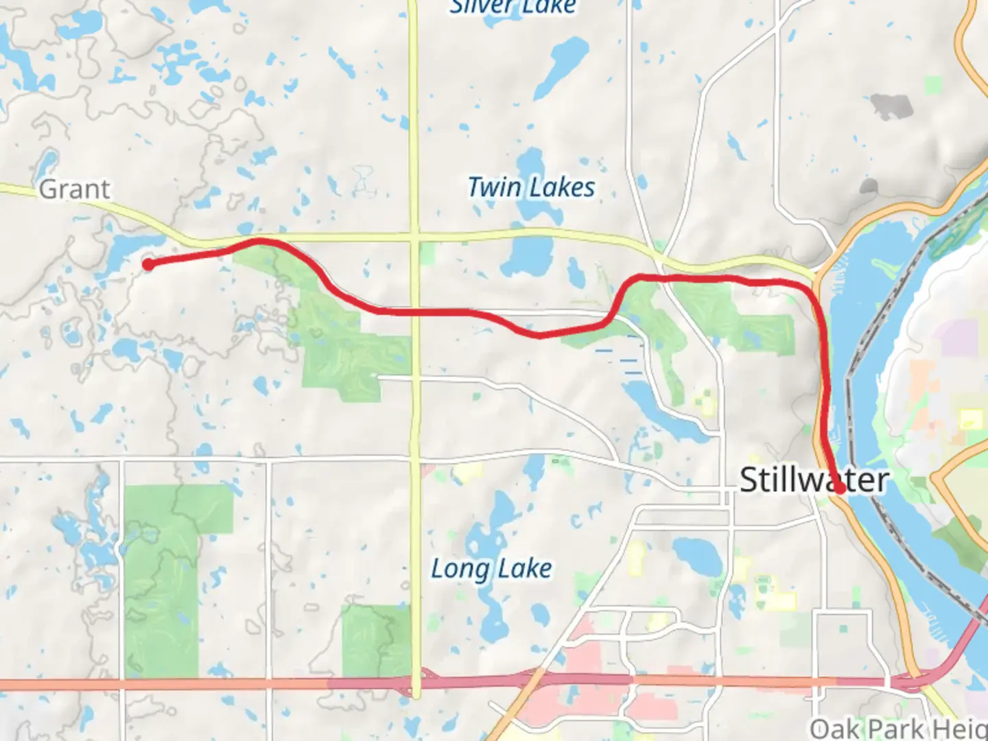 An image depicting the trail Brown's Creek State Trail and its surrounding area.