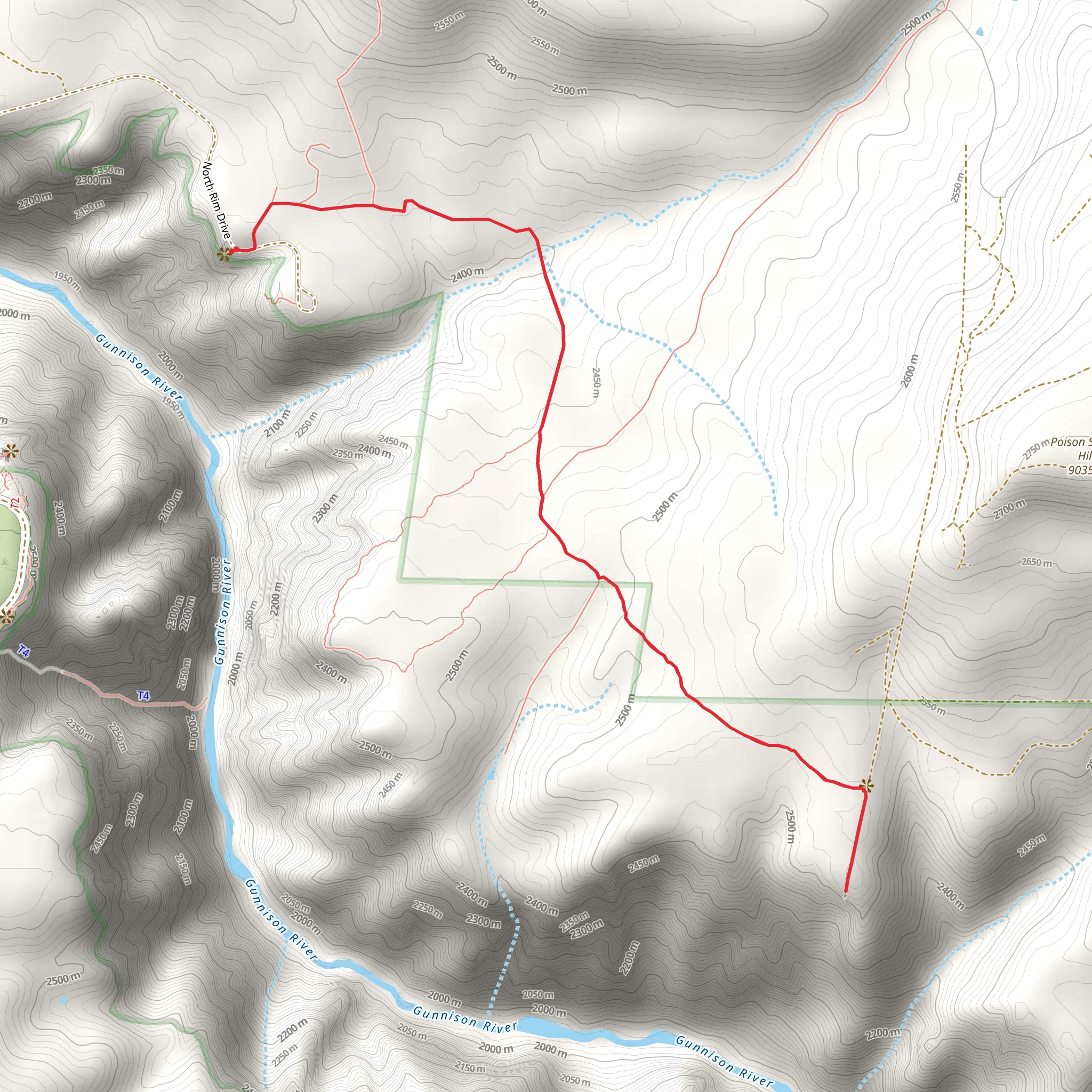 Dead Horse Trail Out and Back mobile static map