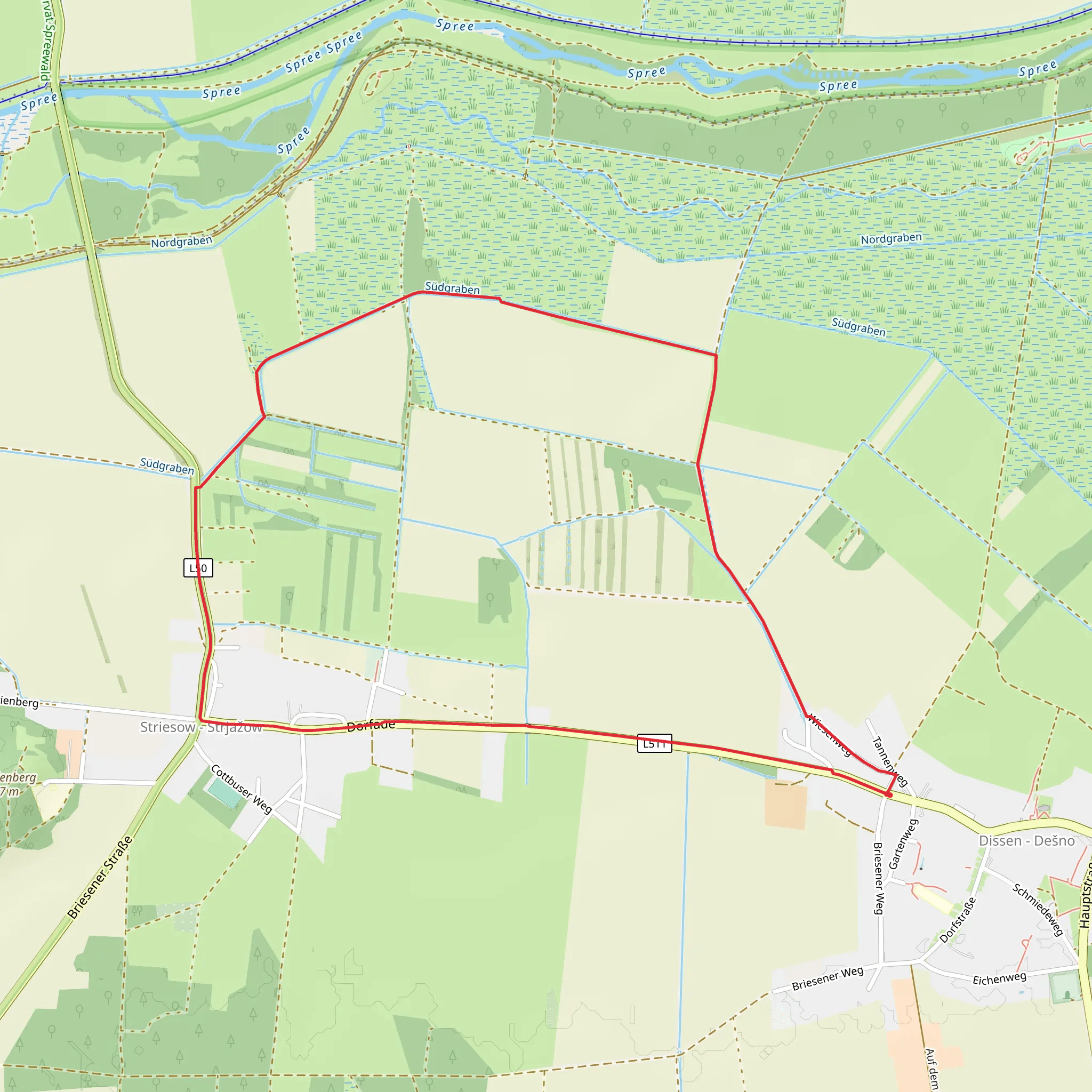 Rundwanderweg Striesow mobile static map