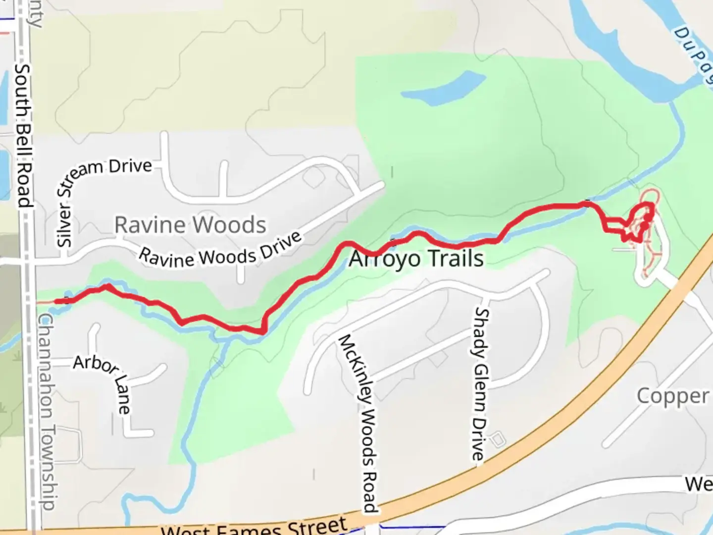 An image depicting the trail Arroyo Trail and its surrounding area.
