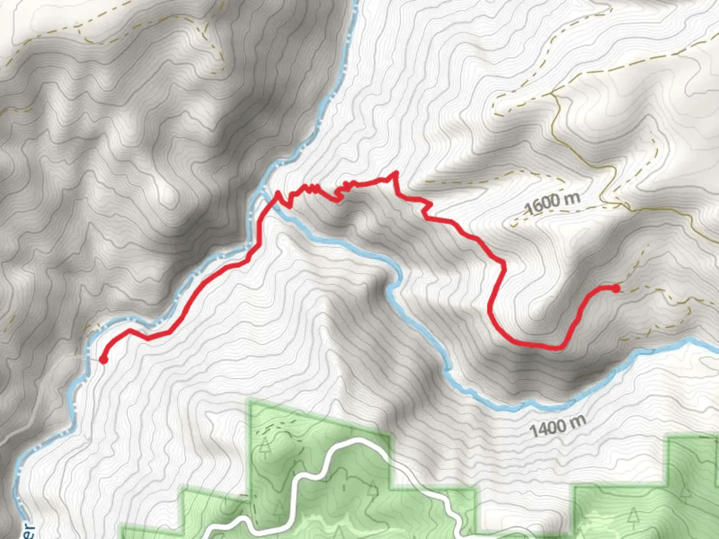 An image depicting the trail South Fork Trail via Ellicot Trail and its surrounding area.