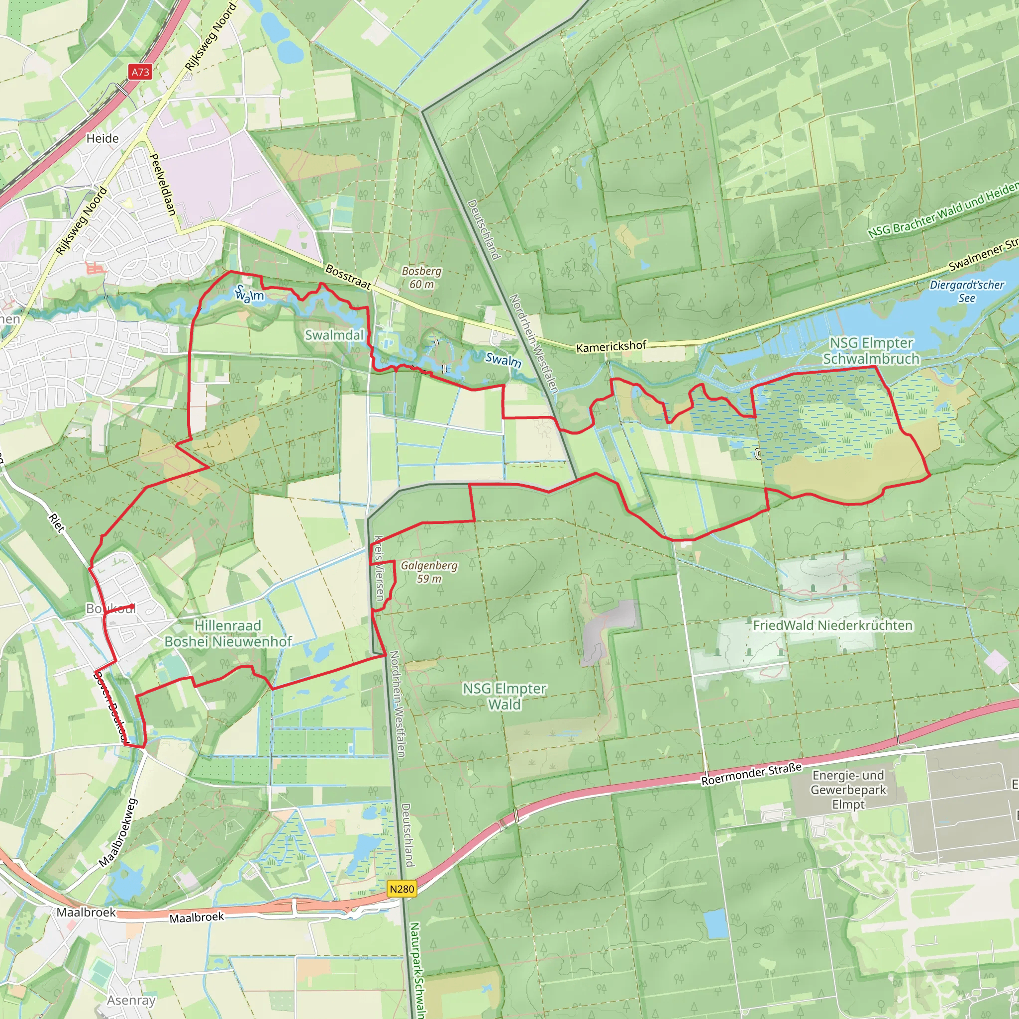 Meinweg and Schwalmbruch Loop mobile static map