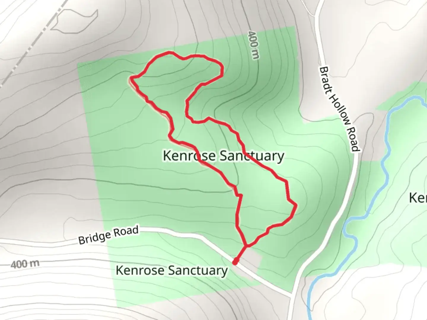 An image depicting the trail Kenrose Sanctuary Loop and its surrounding area.