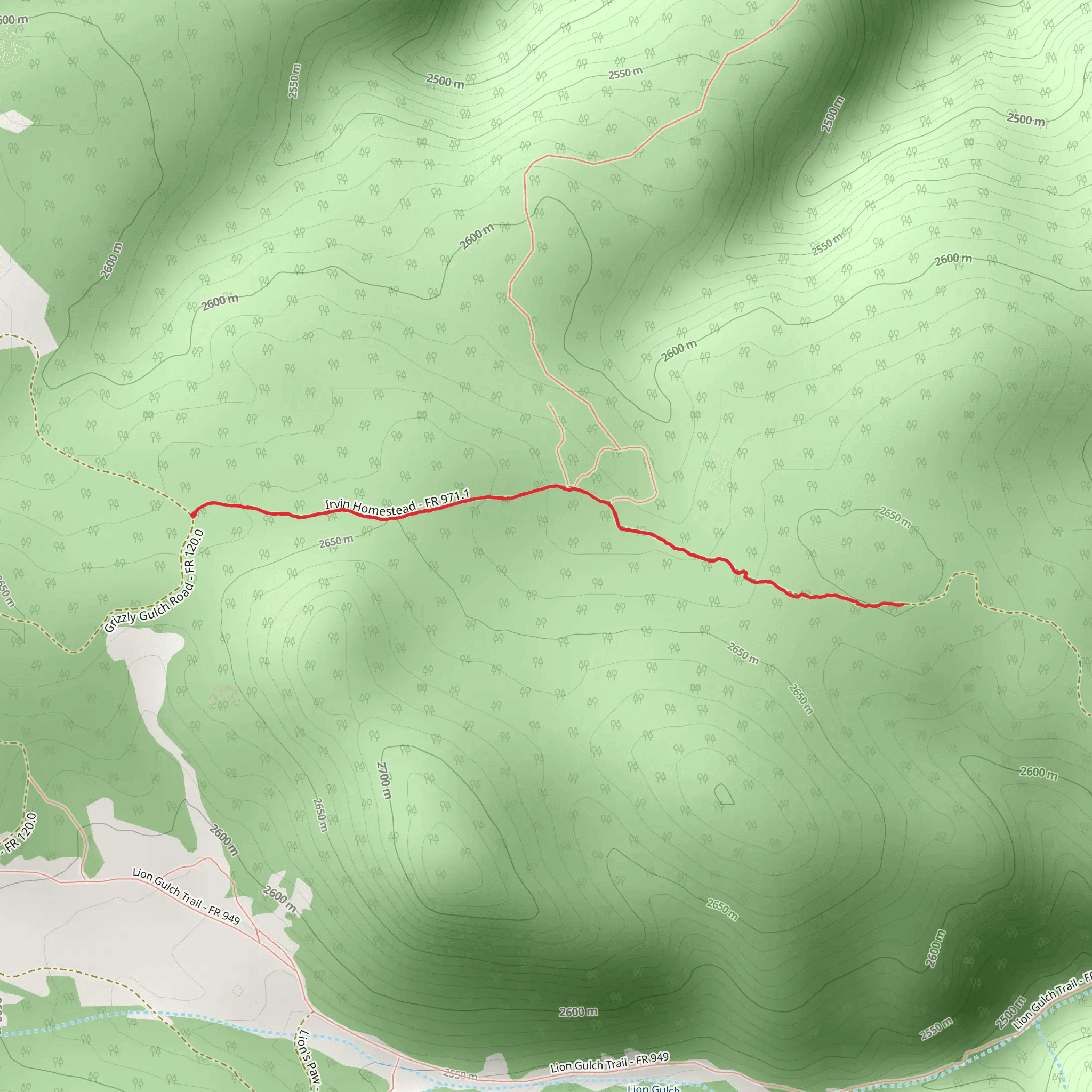 Irvin Homestead Trail mobile static map