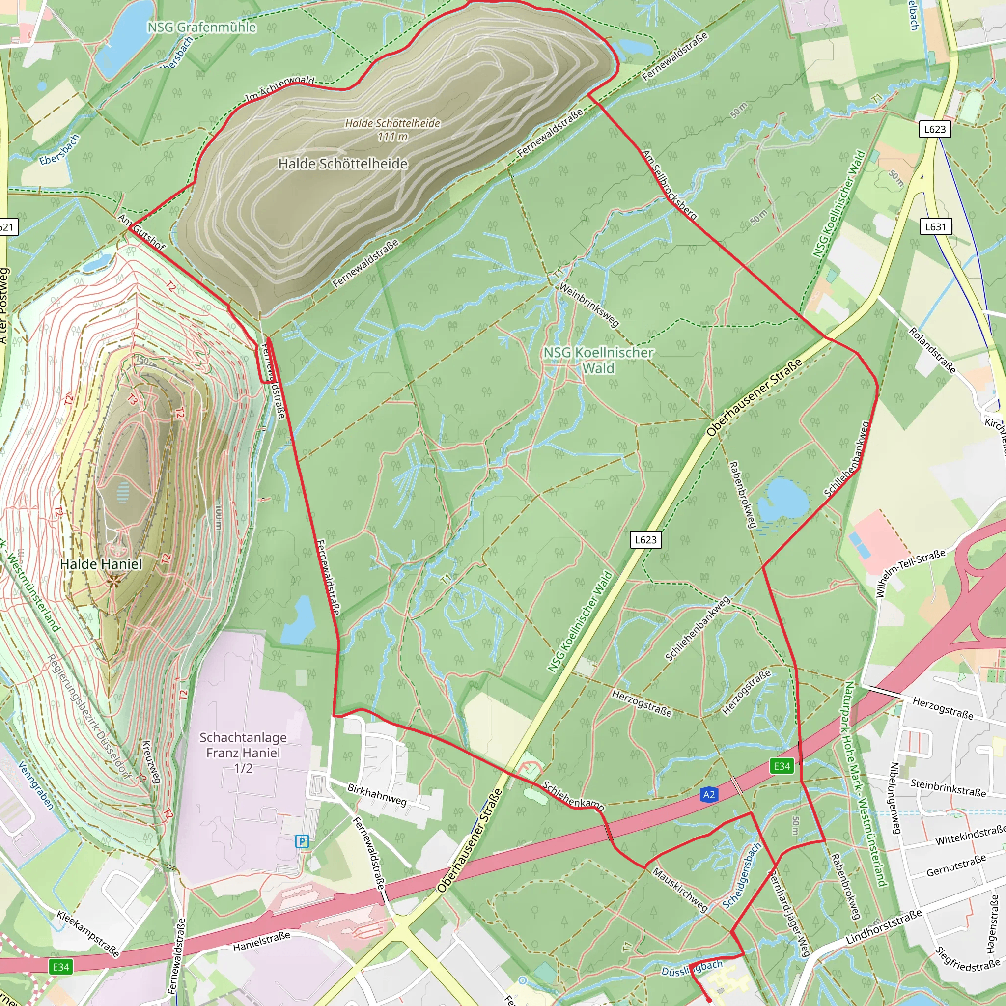 Klompenweg and Gladbeck Holten Loop mobile static map