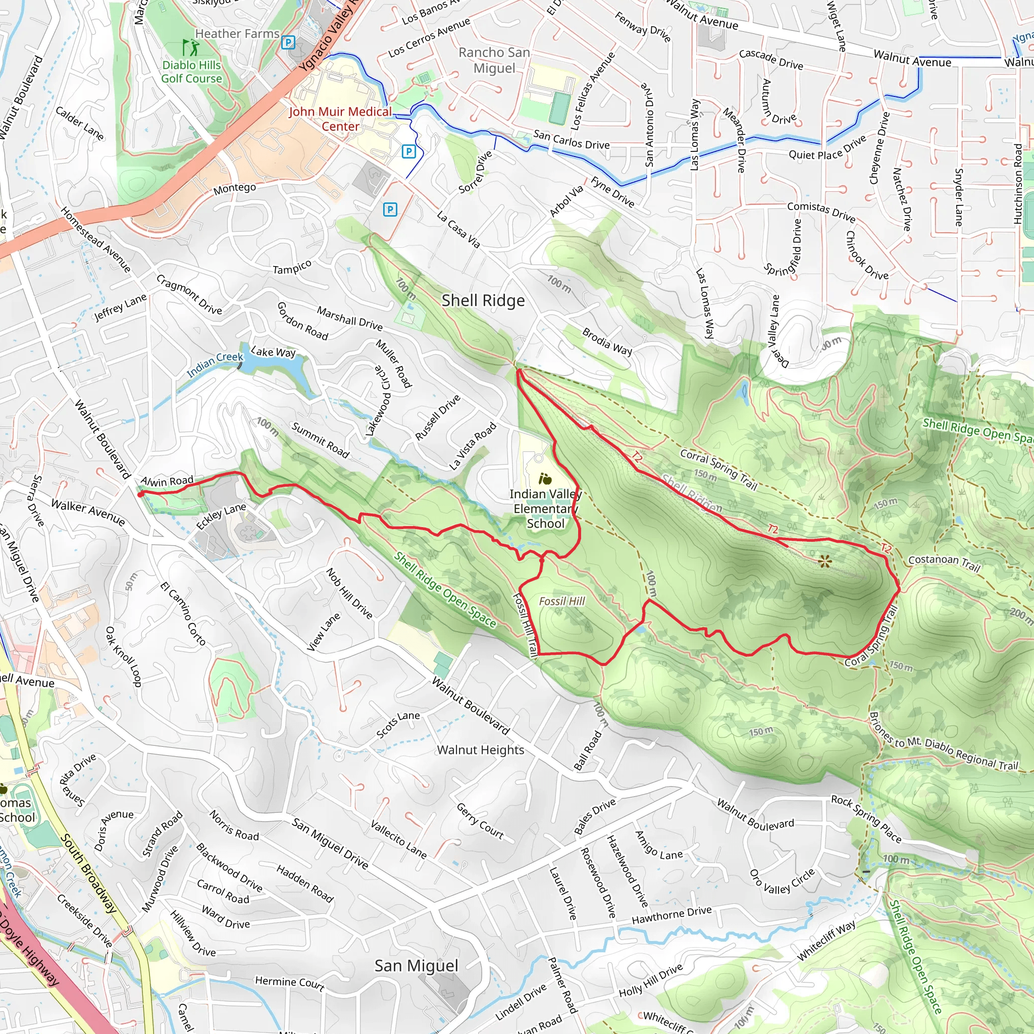 Fossil Hill - Bramhall Pond - Ridge Top - Kovar Loop Trail mobile static map