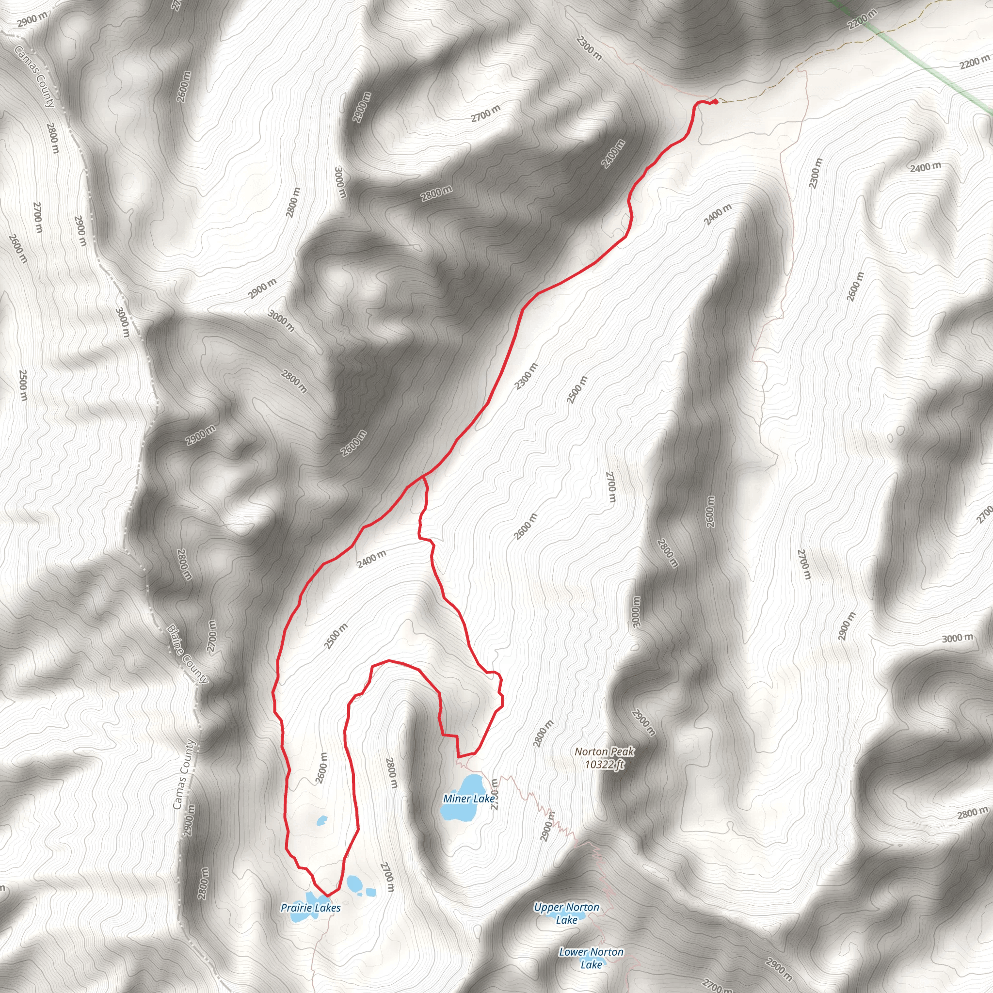 Prairie and Miner Lake Loop mobile static map