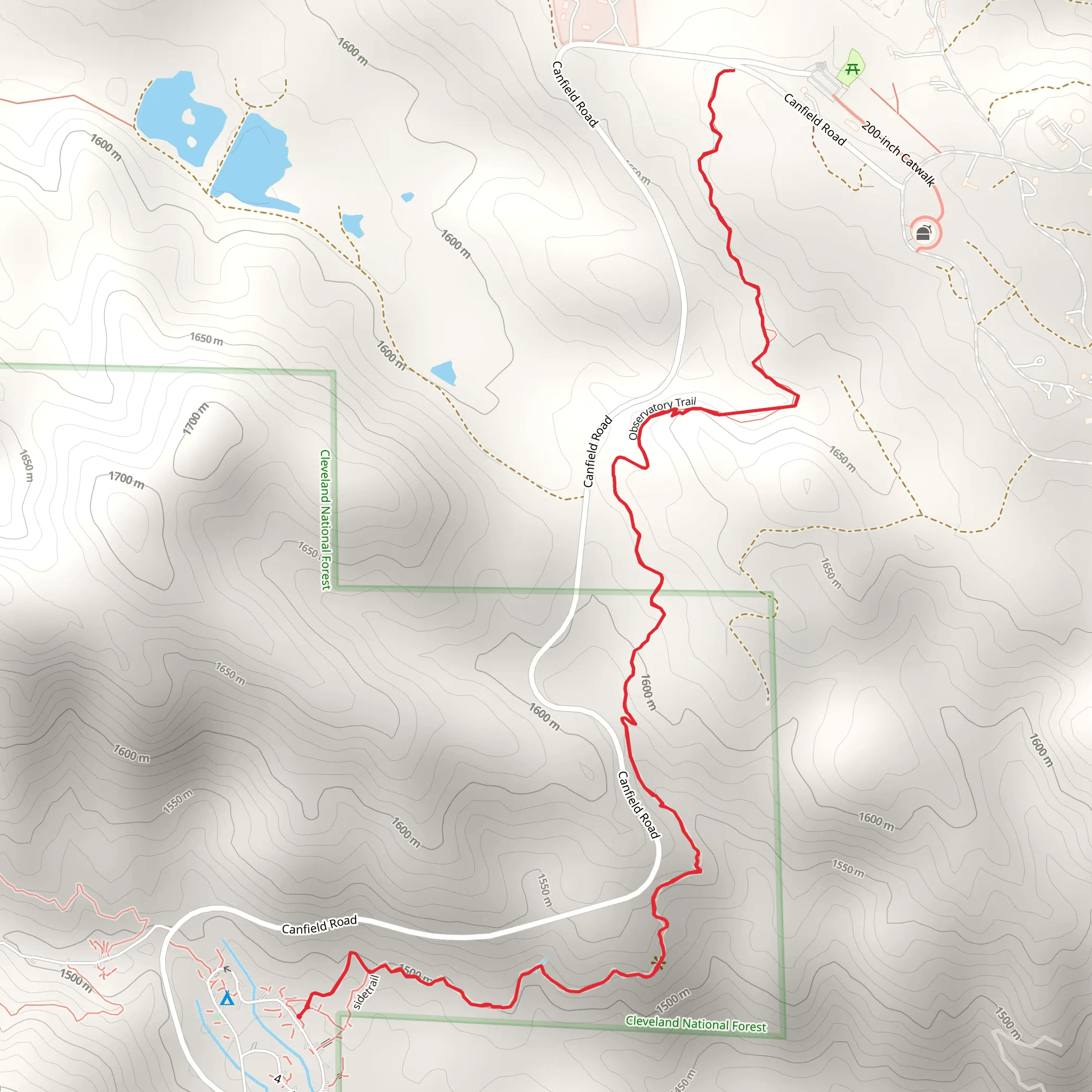 Observatory Trail mobile static map
