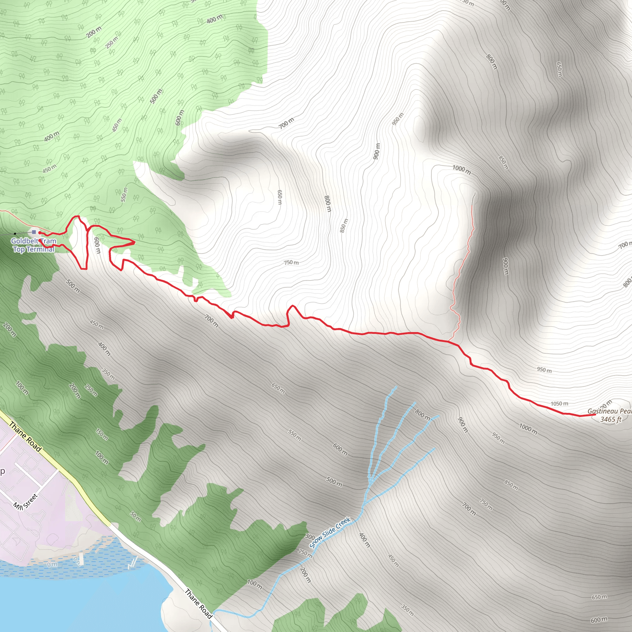 Gastineau Peak Out and Back mobile static map