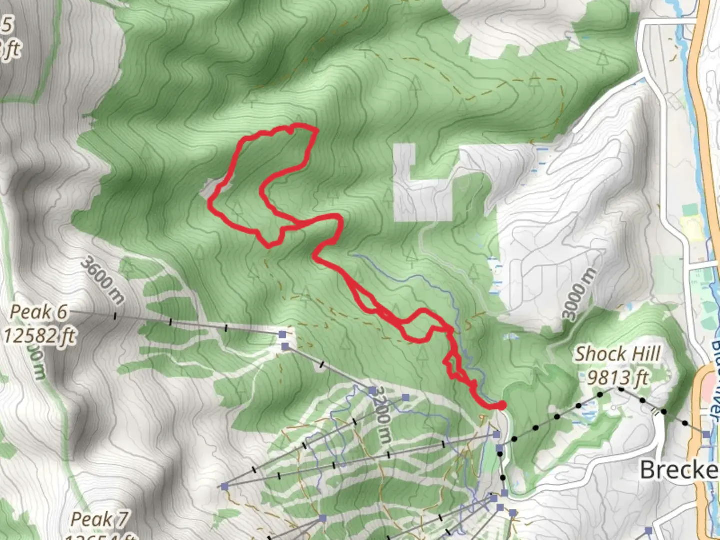 An image depicting the trail Elk Dance and Gluteus Minimus Walk and its surrounding area.