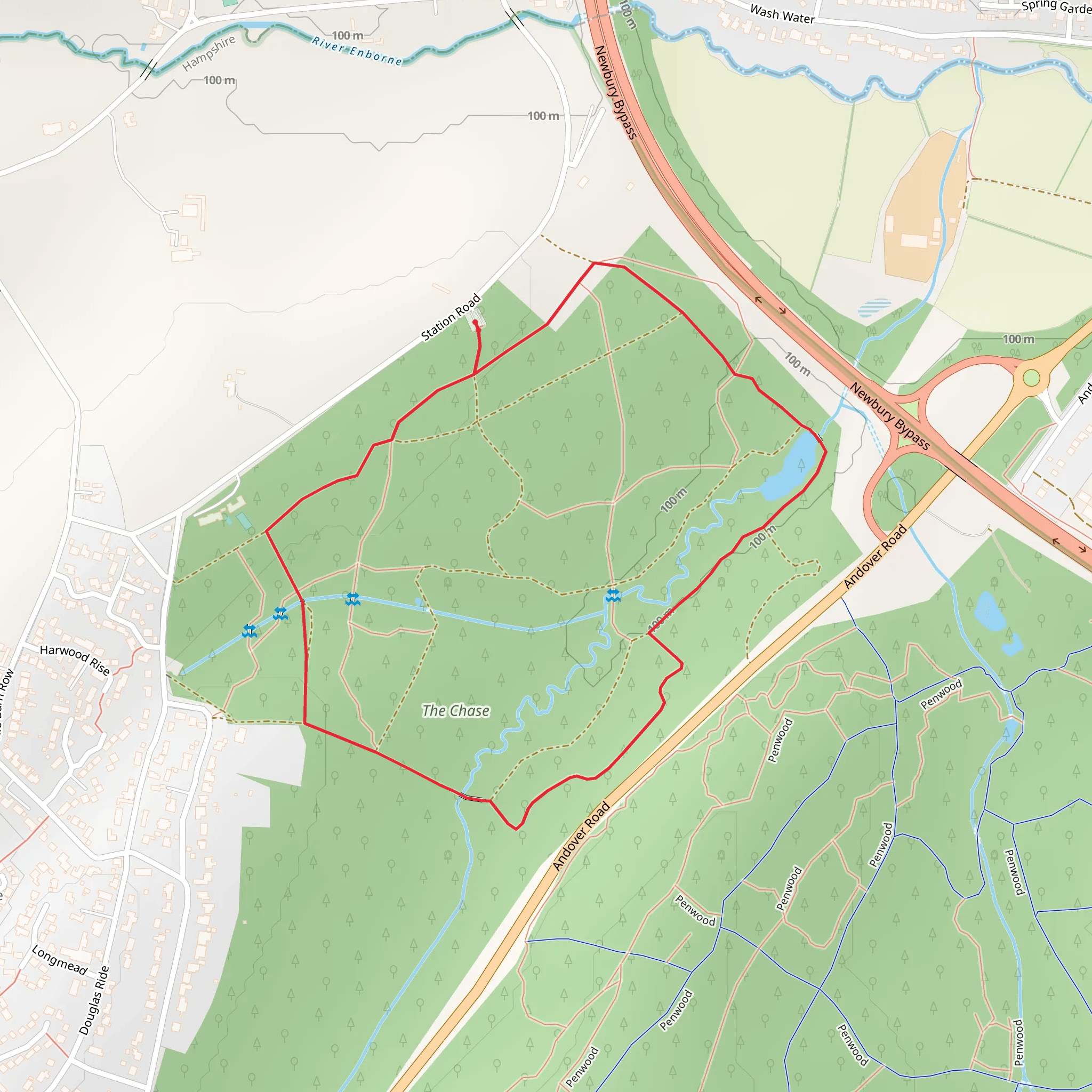 The Chase Nature Reserve Loop mobile static map
